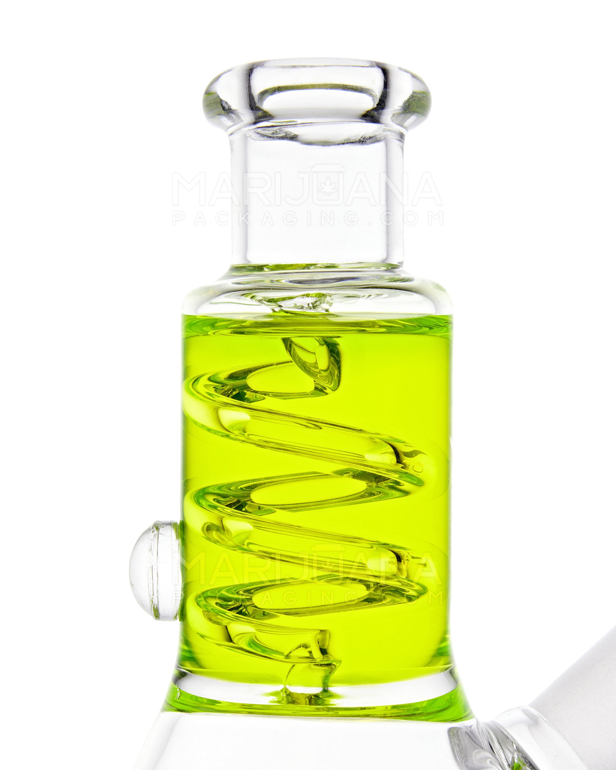 Glycerin Coil Mini Beaker Water Pipe | 5in Long - Glass - Green