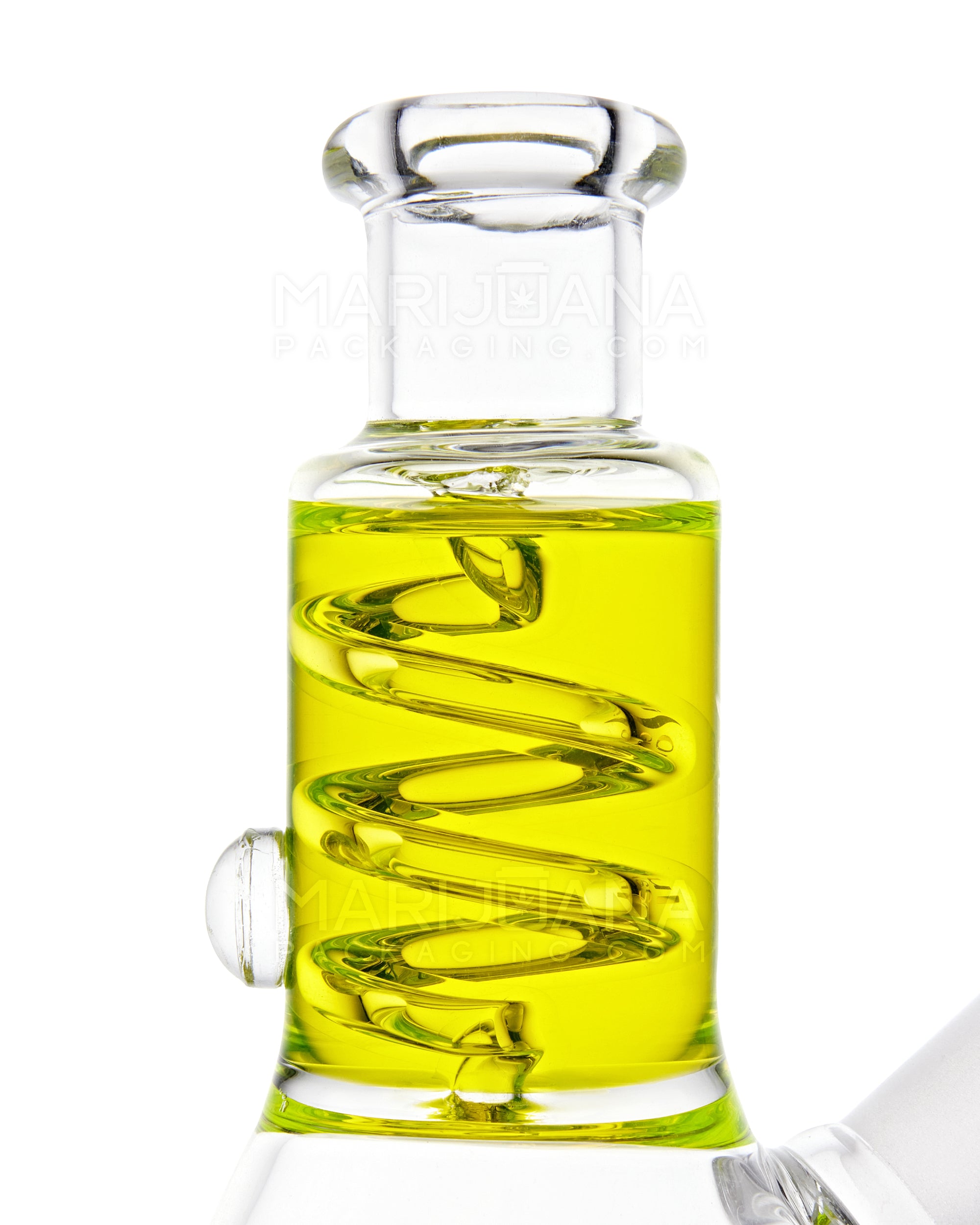 Glycerin Coil Mini Beaker Water Pipe | 5in Long - 14mm Bowl - Yellow