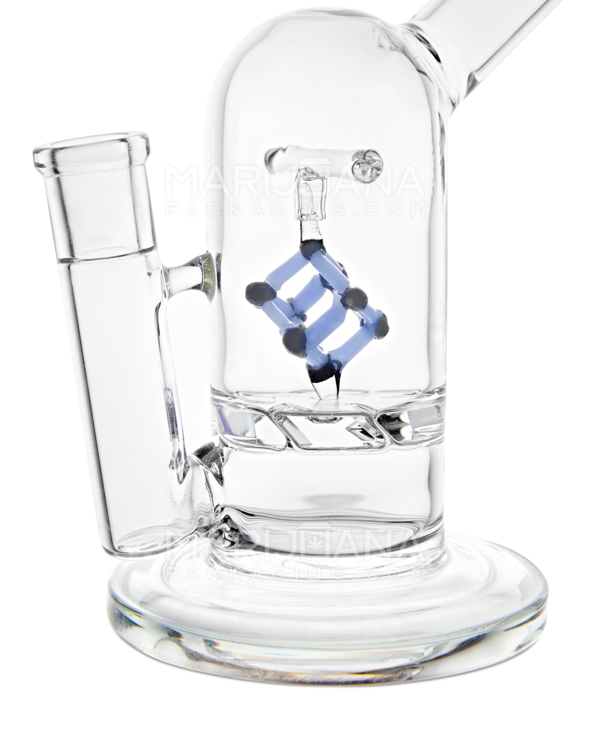 USA Glass | Vortex Perc Glass Water Pipe w/ Spinning Cube | 7in Tall - 14mm Bowl - Smoke