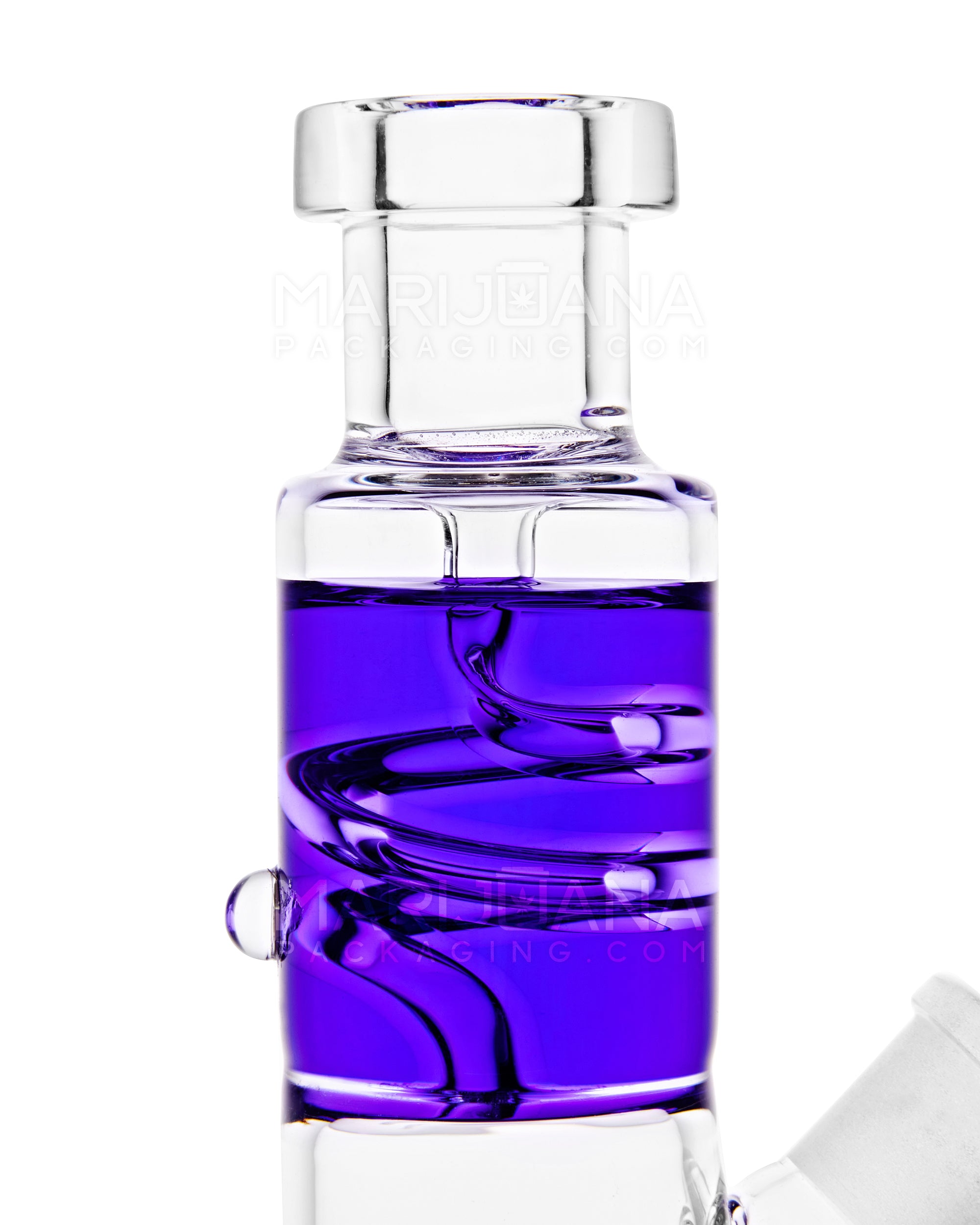 Glycerin Coil Mini Straight Tube Water Pipe | 6in Long - Glass - Purple