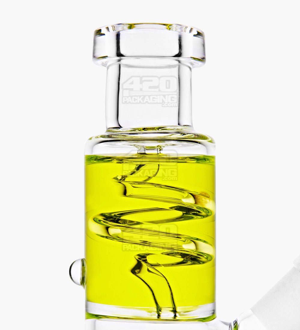 Glycerin Coil Mini Straight Tube Water Pipe | 6in Long - Glass - Yellow - 3