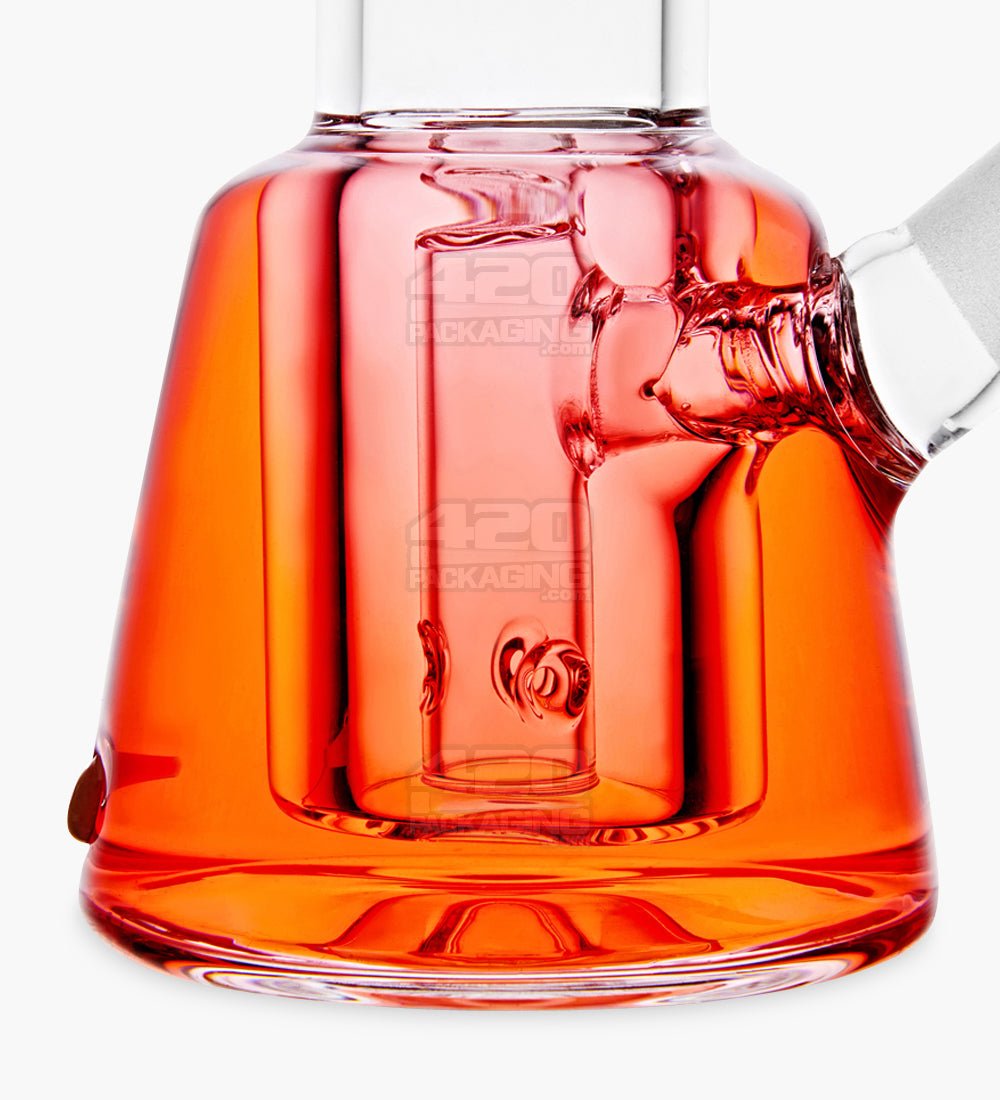 Glycerin Filled Mini Straight Water Pipe w/ Ice Catcher | 6in Long - Glass - Red - 3