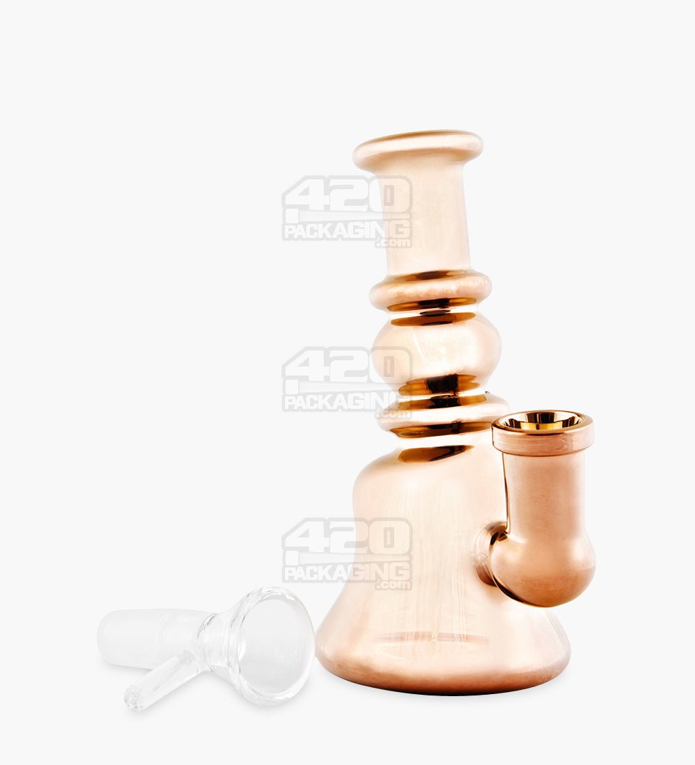 Electroplated Mini Beaker Water Pipe | 4.75in Tall - 14mm Bowl - Bronze - 2