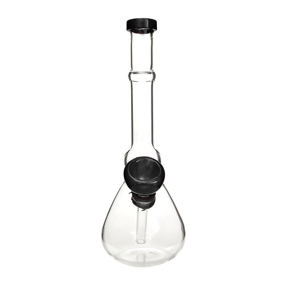 Straight Neck Diffused Downstem Glass Beaker Water Pipe | 7in Tall - 14mm Bowl - Black - 4