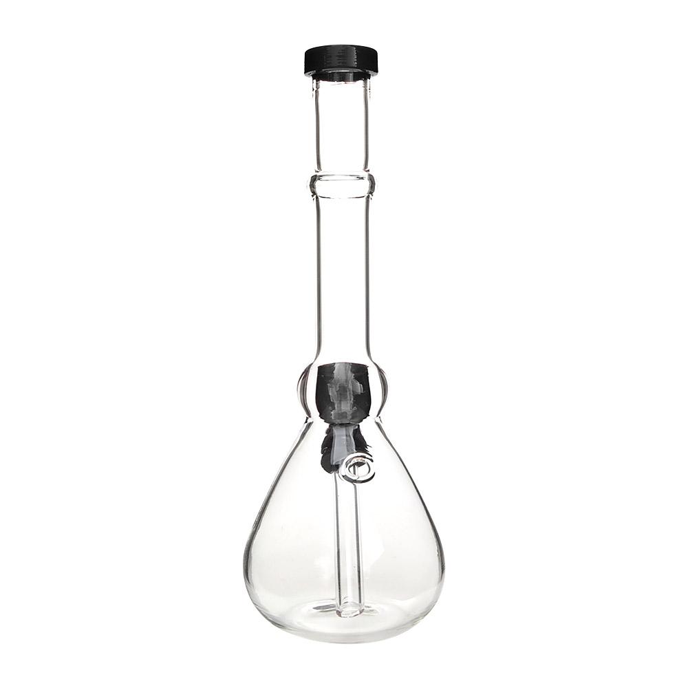 Straight Neck Diffused Downstem Glass Beaker Water Pipe | 7in Tall - 14mm Bowl - Black - 2