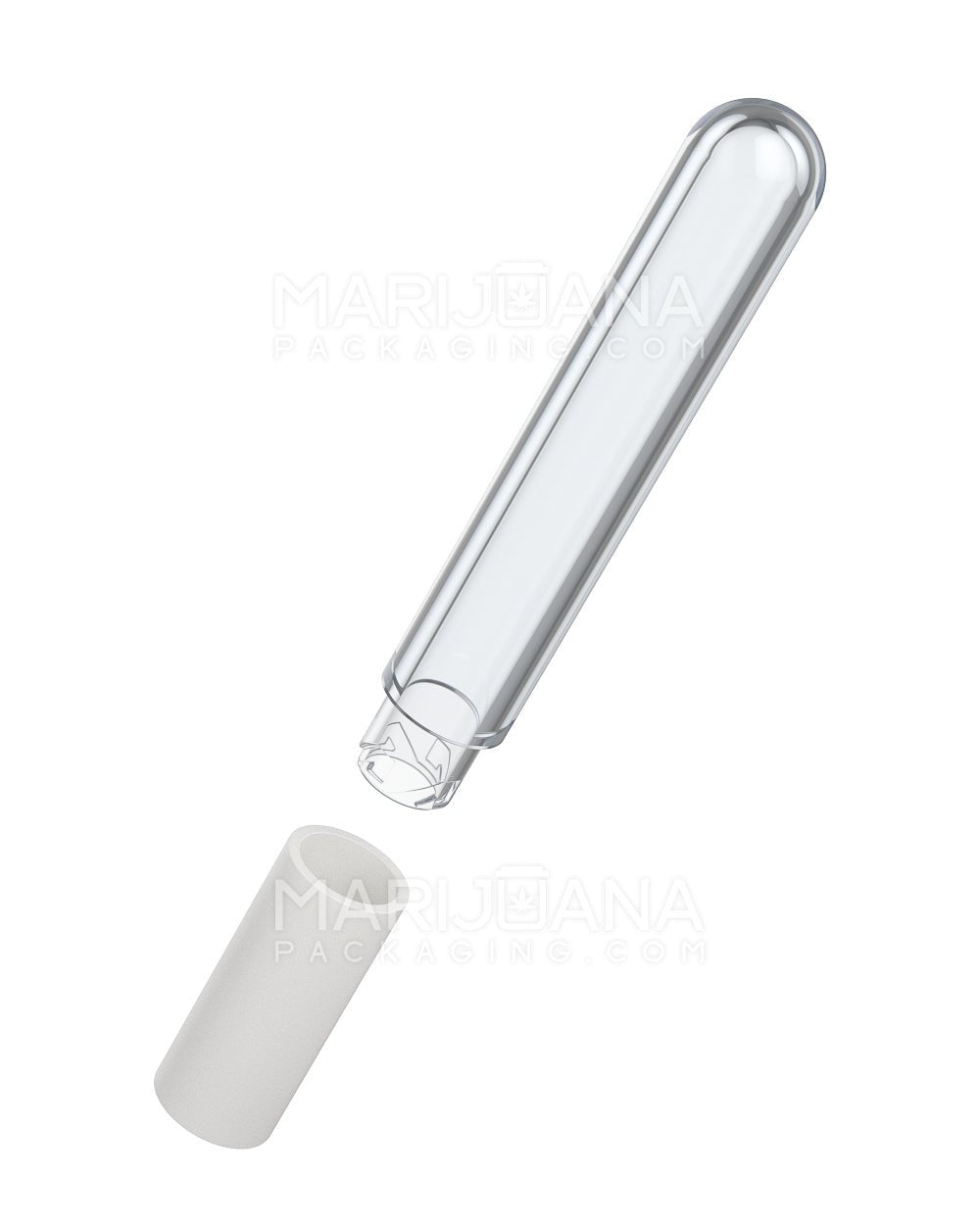 POLLEN GEAR | Slim Tube Child Resistant Tall Flat Vape Cartridge Plastic Caps | 15mm - Matte White - 500 Count - 6