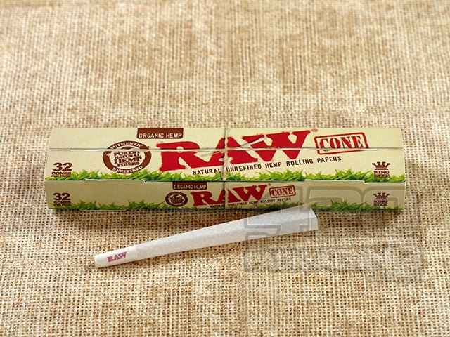 RAW Cone Organic Hemp King Size Pre Rolled Cones - 32/Box - 1