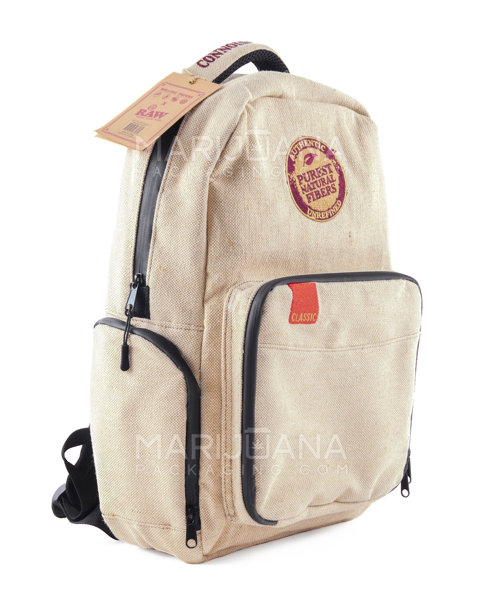 RAW | Smell Proof Rolling Papers Burlap Backpack - 3