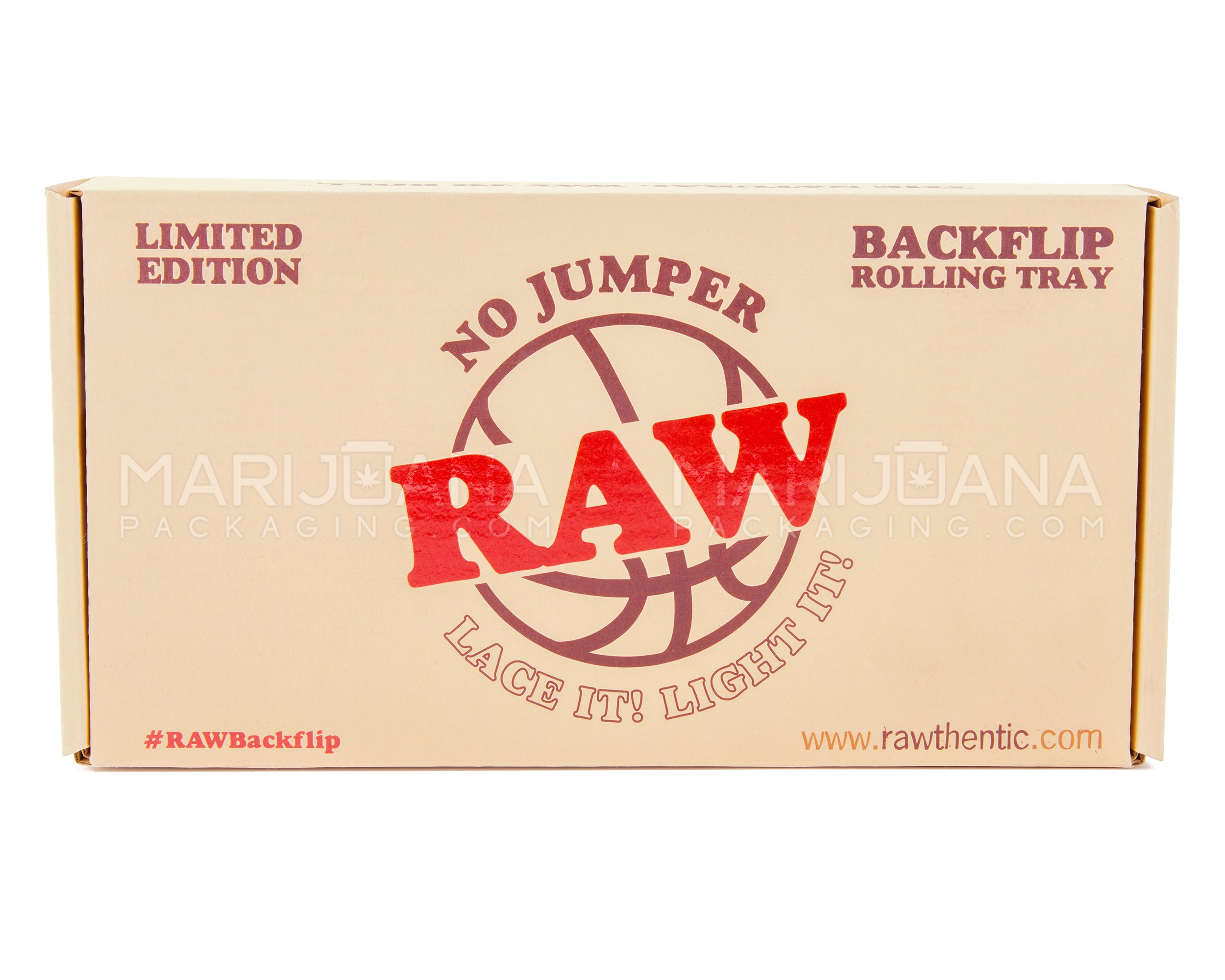RAW | No Jumpers Backflip Magnetic Wood Rolling Tray | 14in x 11in - Large - Wood - 5