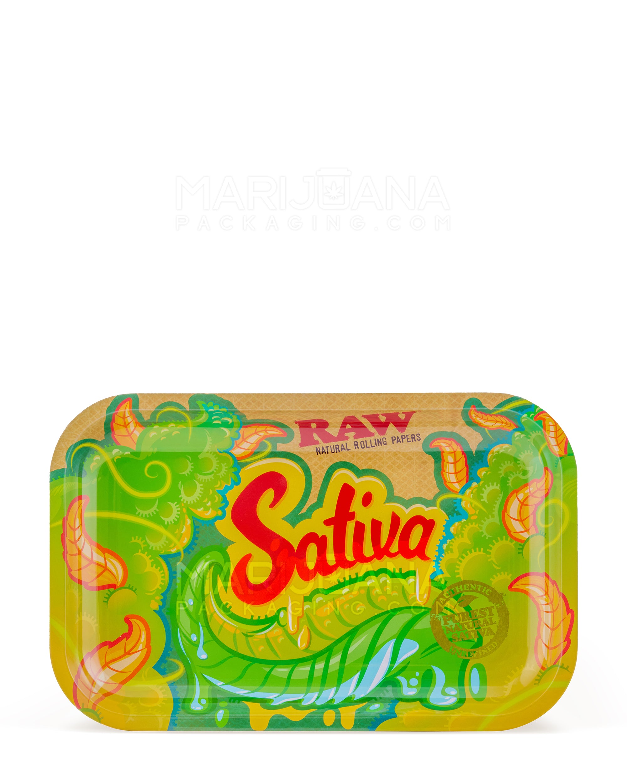 RAW | Strains Sativa Rolling Tray | 7in x 11in - Small - Metal