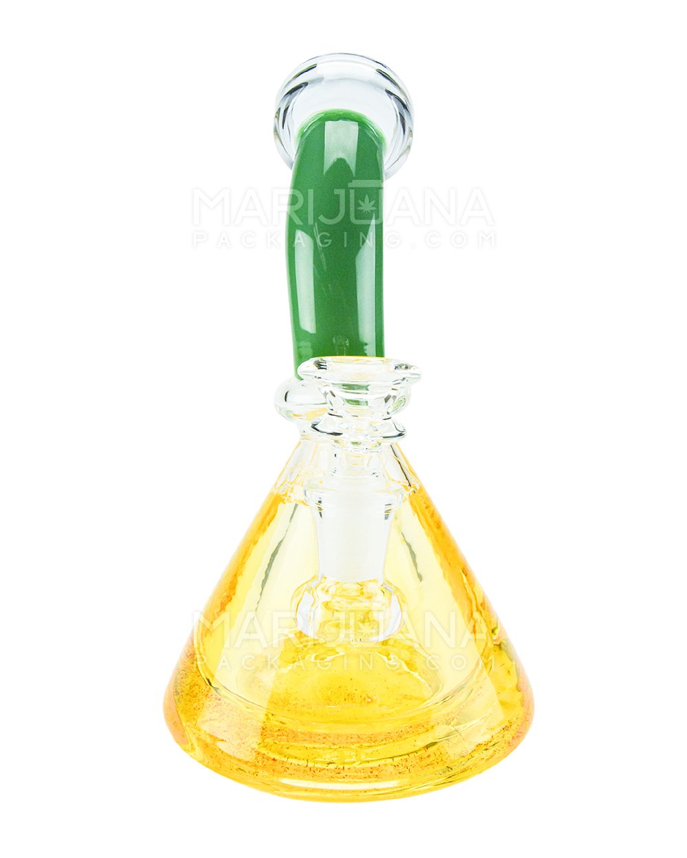 Bent Neck Glycerin Glitter Beaker Water Pipe | 7.5in Tall - 14mm Bowl - Green - 4