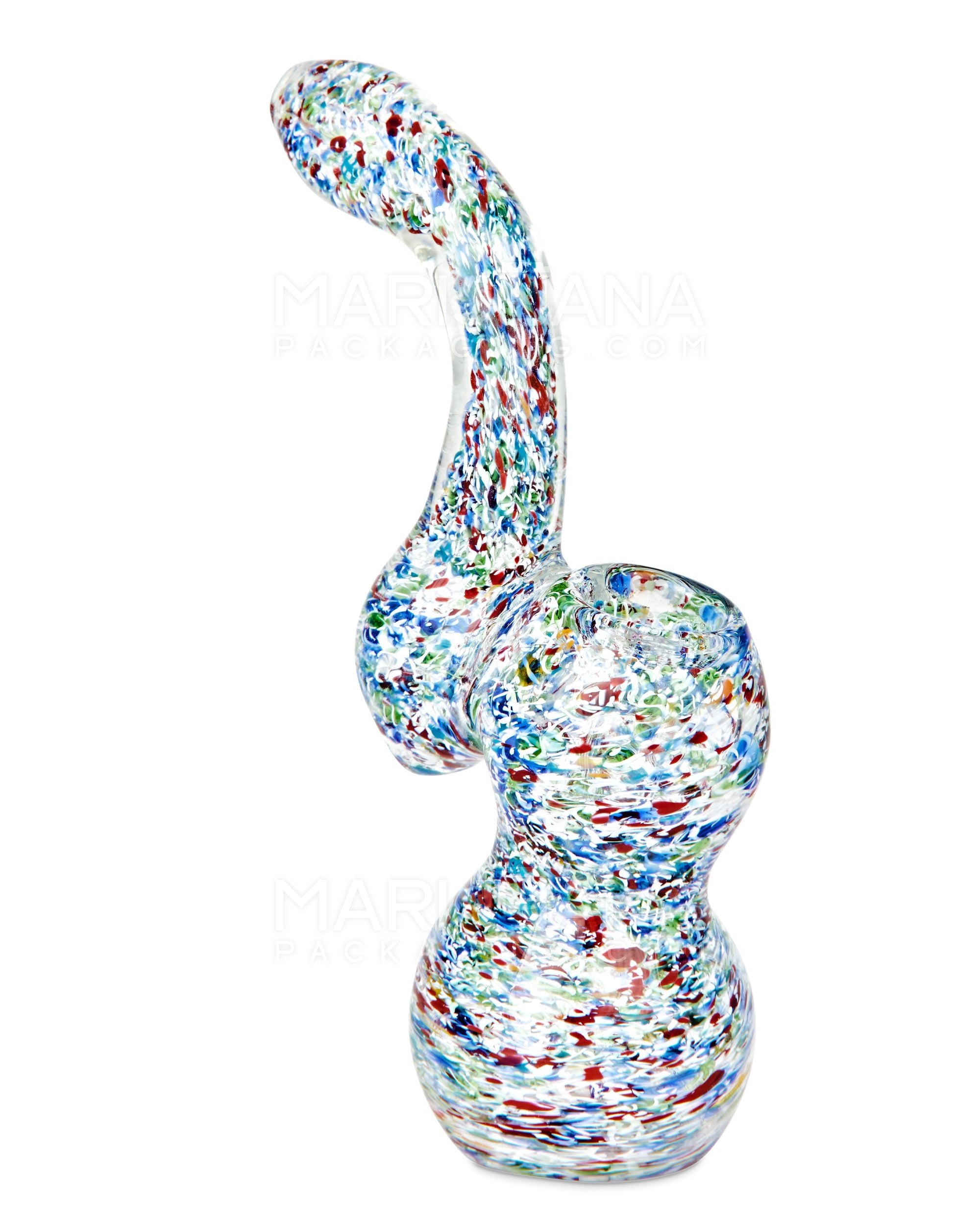 Double Blown | Speckled Frit Bubbler | 6in Tall - Thick Glass - Assorted - 2