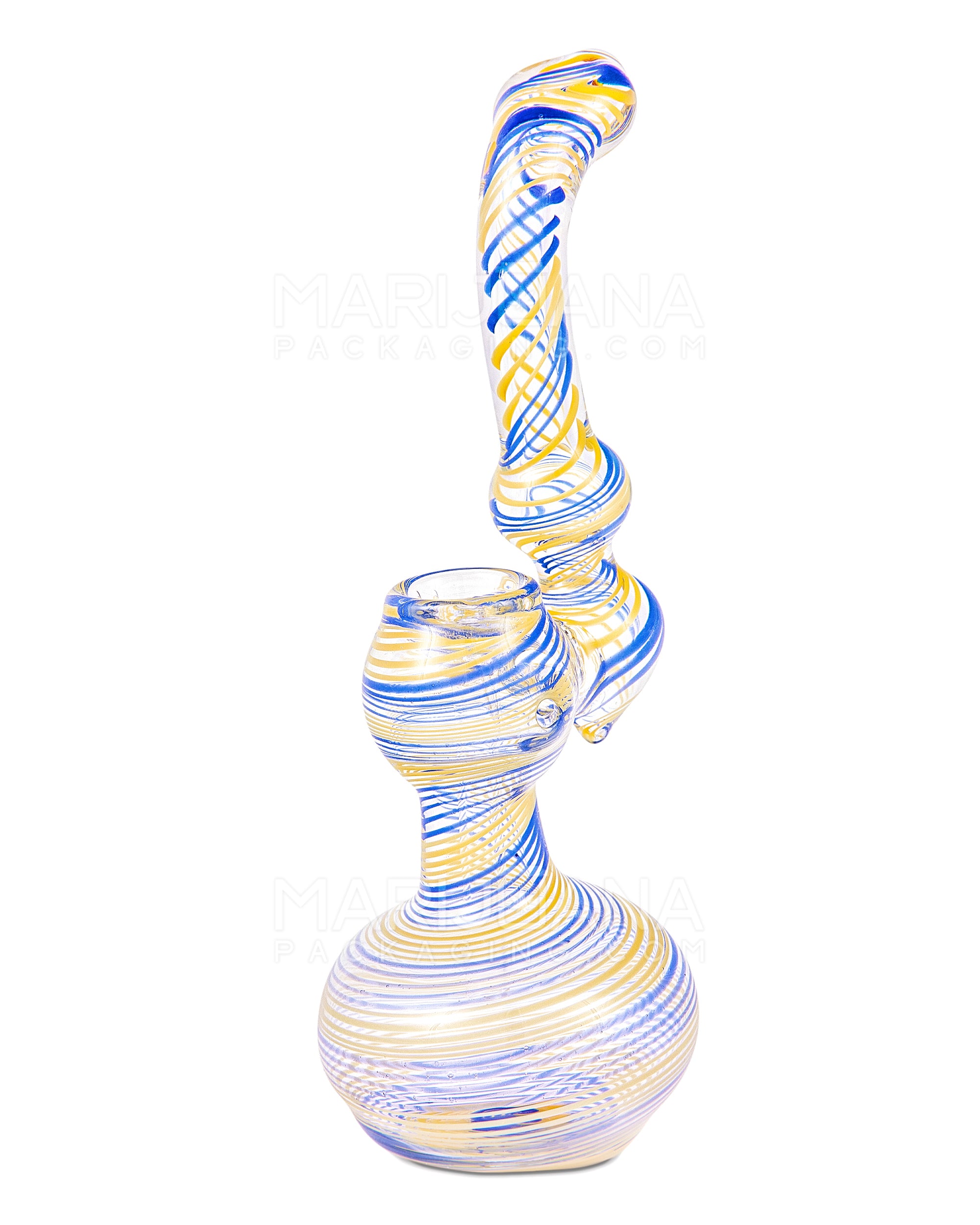 Flat Mouth Spiral Bubbler | 8.5in Tall - Glass - Assorted - 2