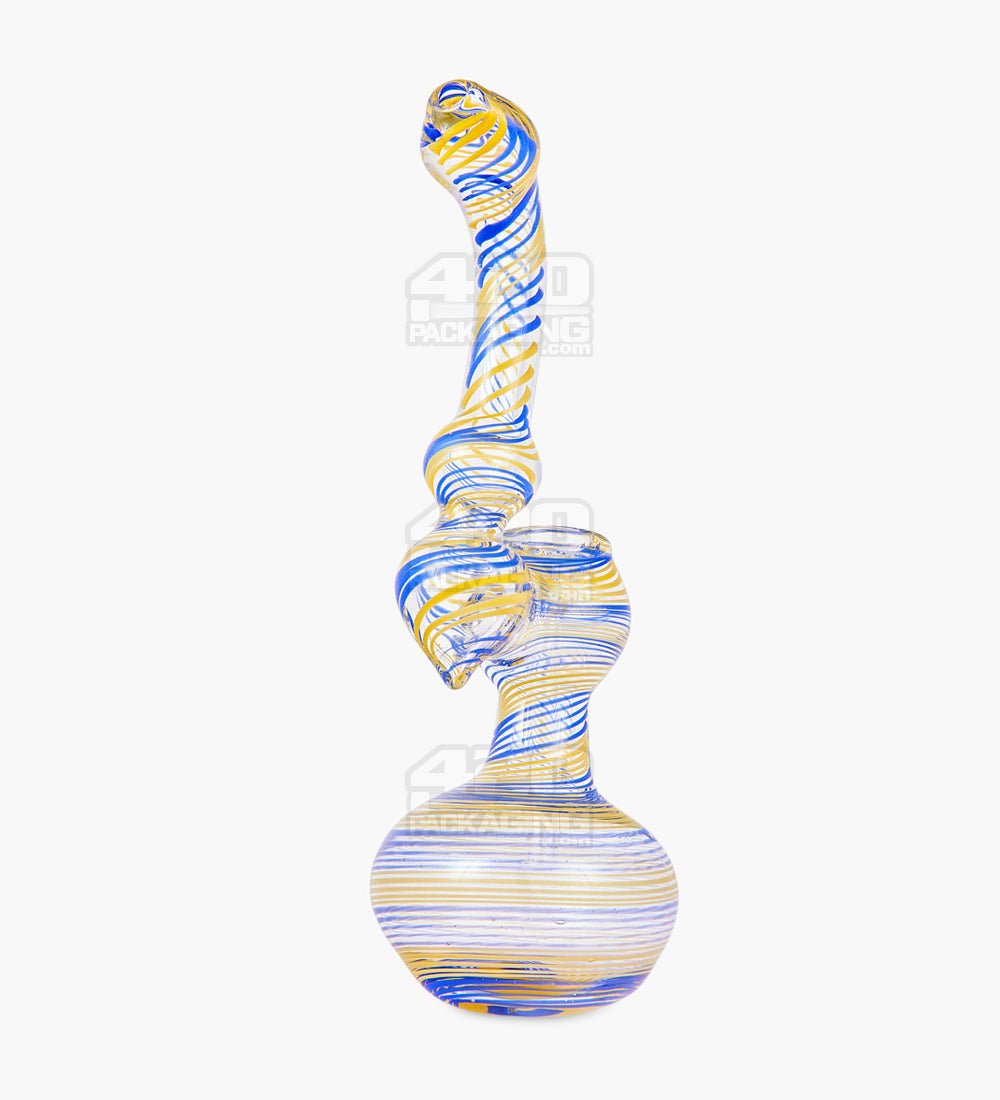 Flat Mouth Spiral Bubbler | 8.5in Tall - Glass - Assorted - 3