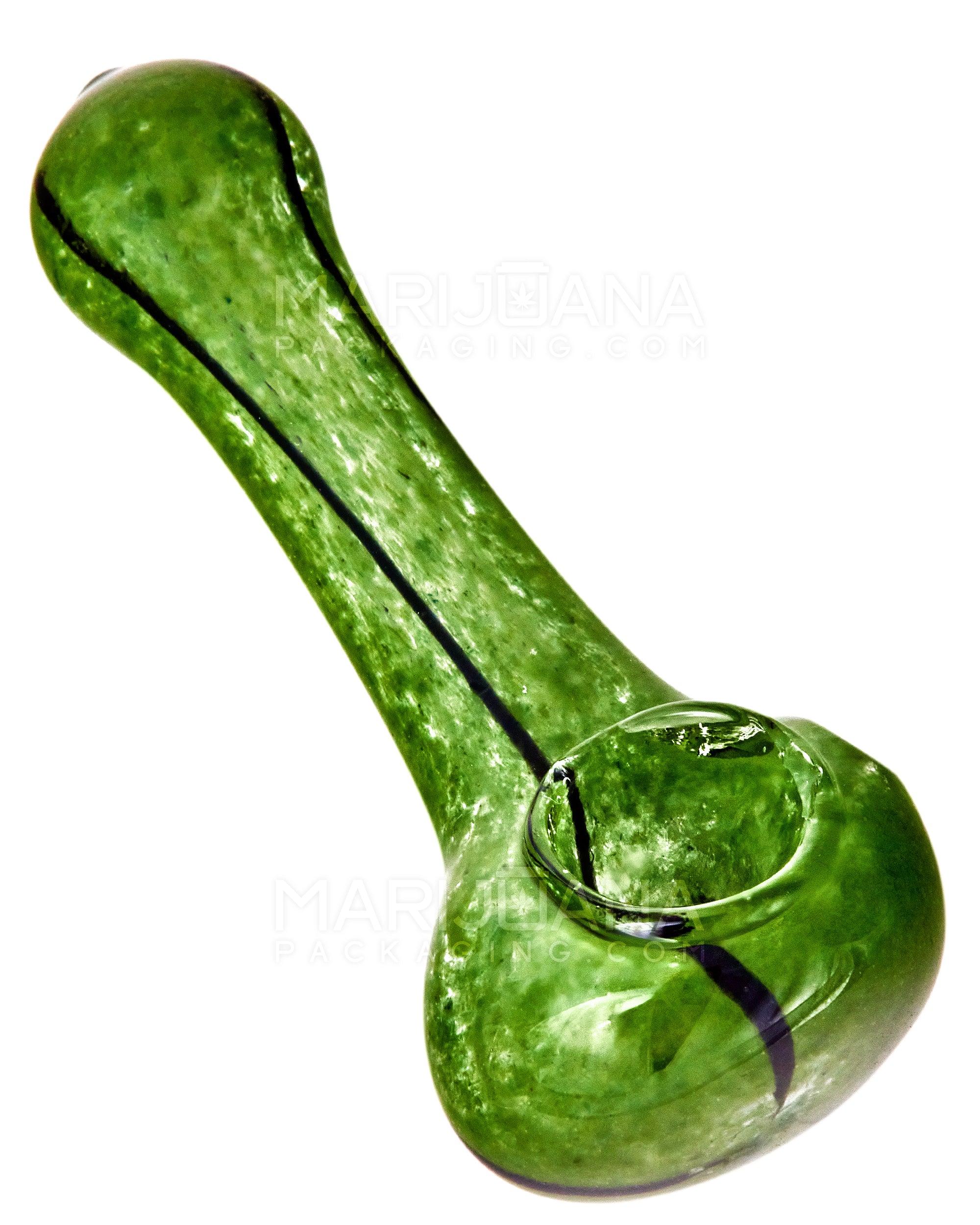 Frit & Swirl Spoon Hand Pipe | 4in Long - Glass - Assorted - 8