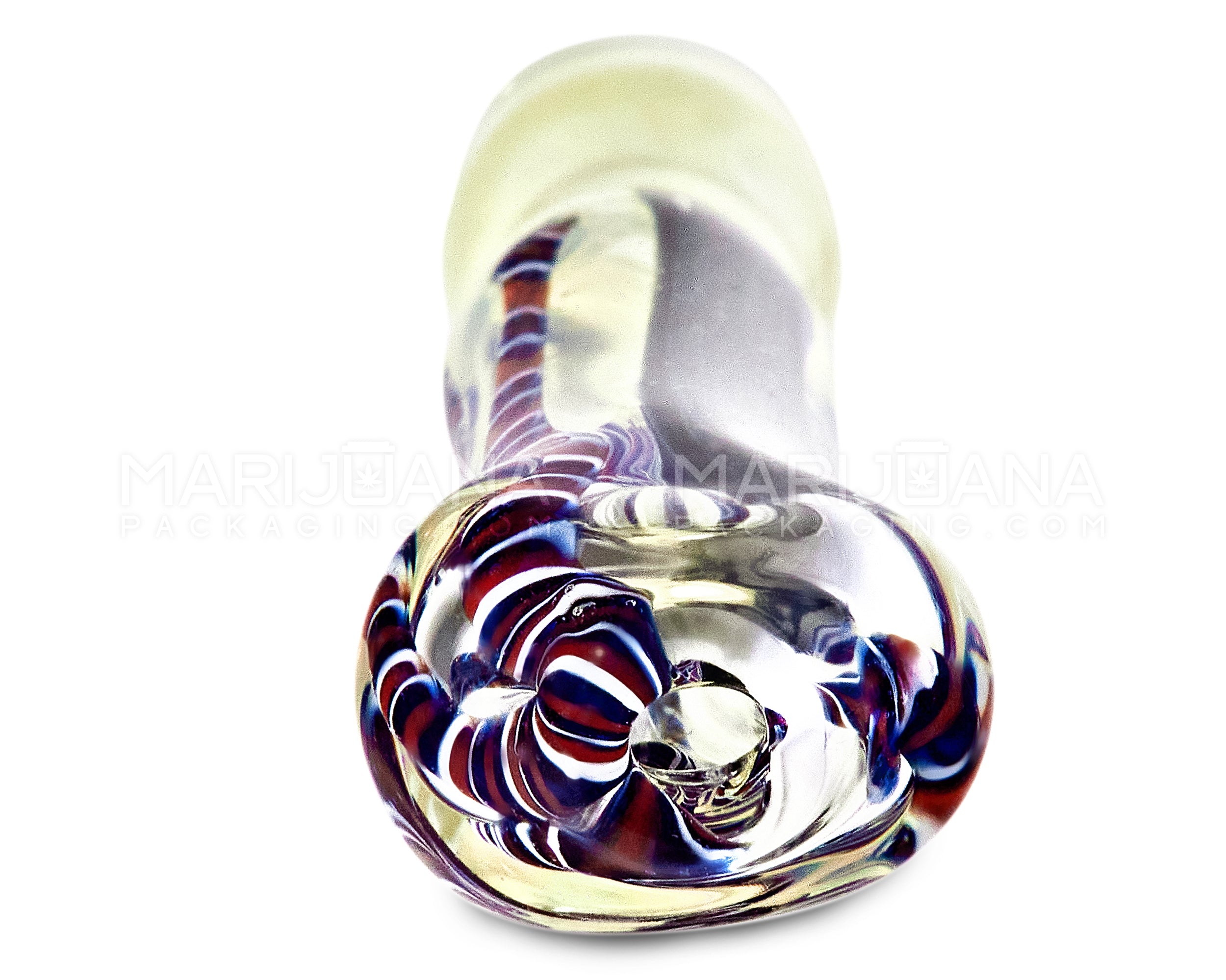Dichro & Gold Fumed Chillum Hand Pipe w/ Ribboning | 3in Long - Glass - Assorted - 3