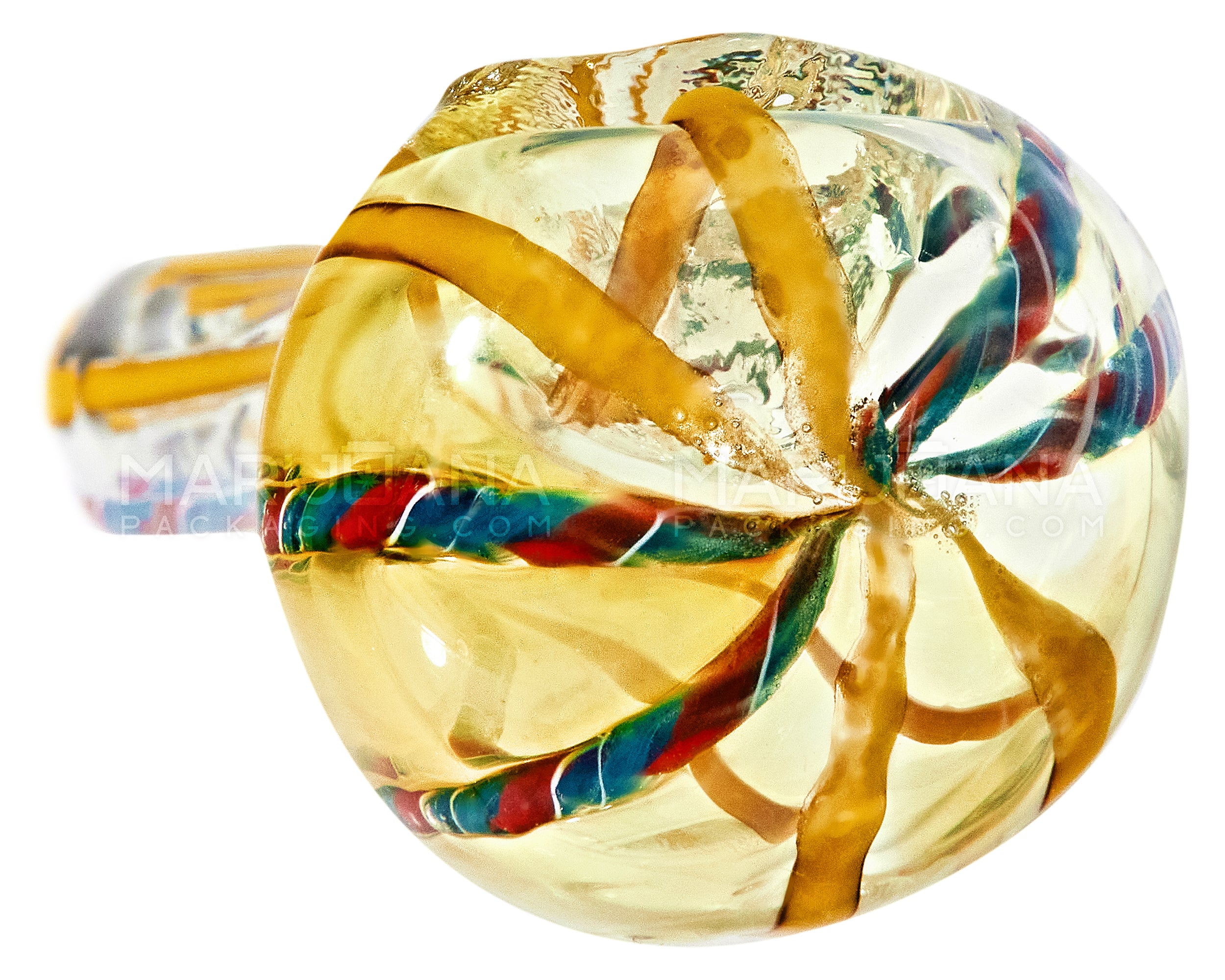 Swirl & Gold Fumed Spoon Hand Pipe w/ Ribboning | 3in Long - Glass - Assorted - 4