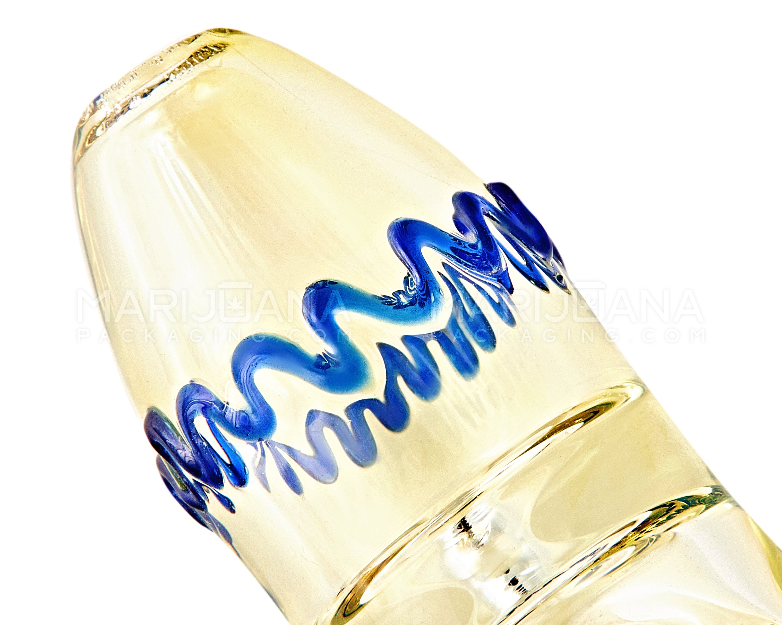 Gold Fumed Steamroller Hand Pipe w/ Glass Animal | 5in Long - Glass - Assorted - 4