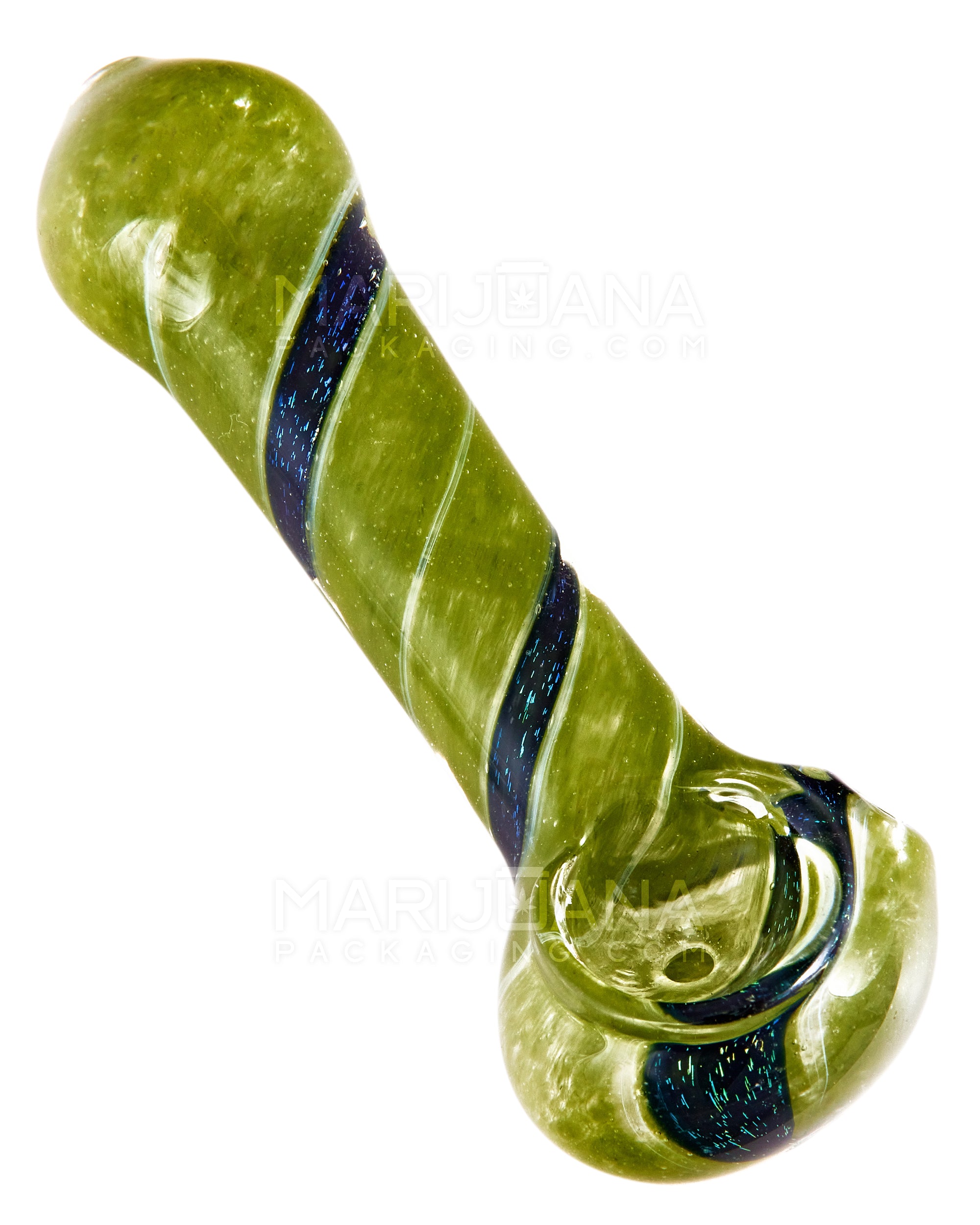 Dichroic Spiral Spoon Hand Pipe | 4.5in Long - Glass - Assorted - 1