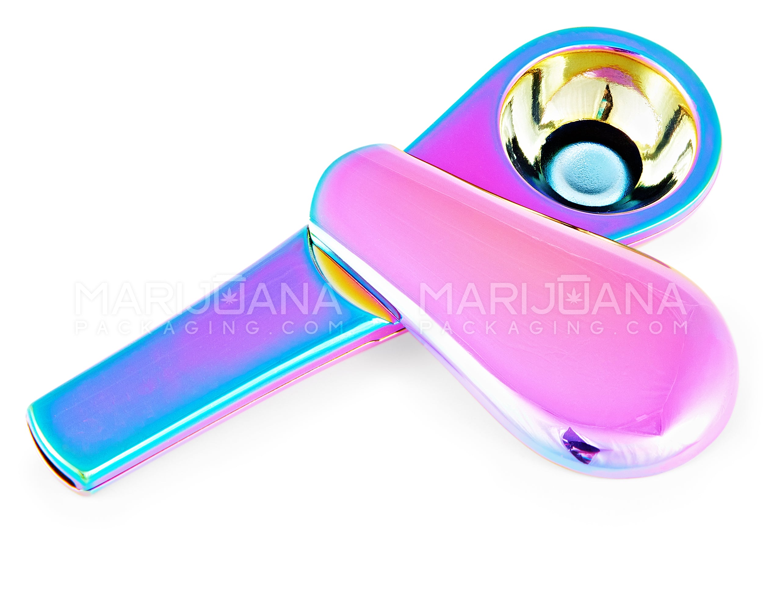 Swivel Lid Magnetic Spoon Hand Pipe w/ Carrying Case | 3.5in Long - Aluminum - Assorted - 12
