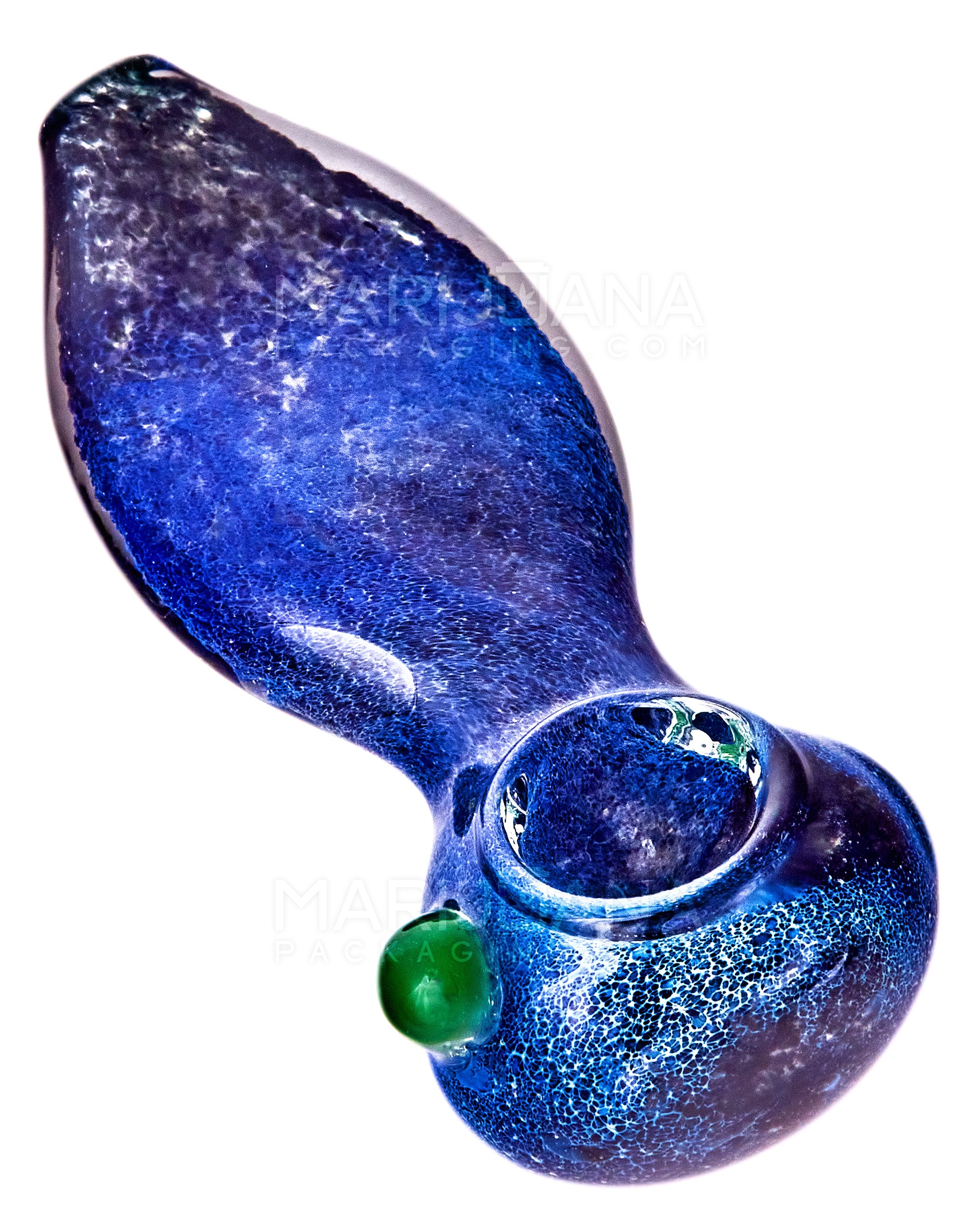 Frit Bulged Spoon Hand Pipe w/ Bubble Trap | 3.5in Long - Glass - Assorted - 1