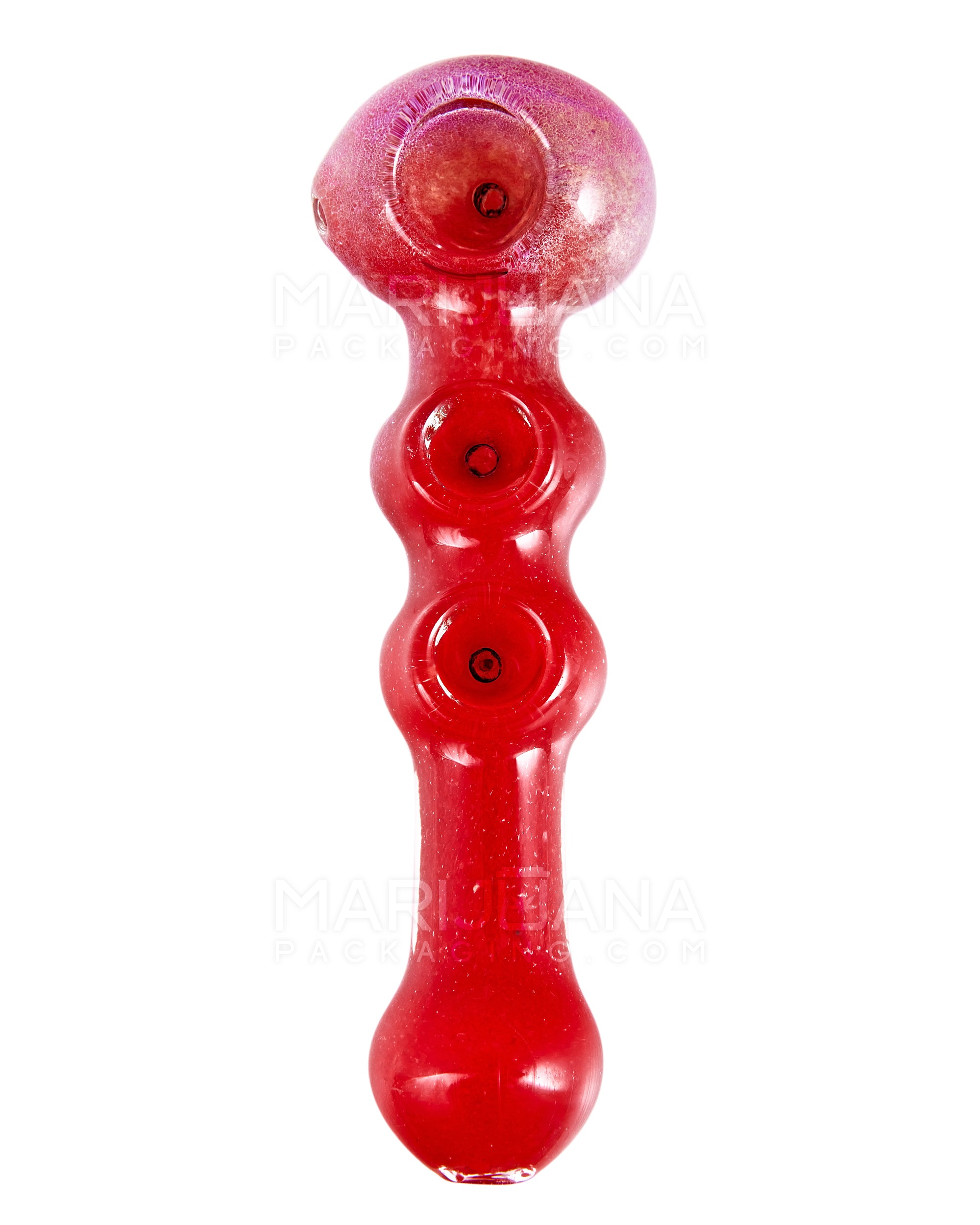 Triple Bowl | Frit Spoon Hand Pipe | 5.5in Long - Glass - Assorted - 2