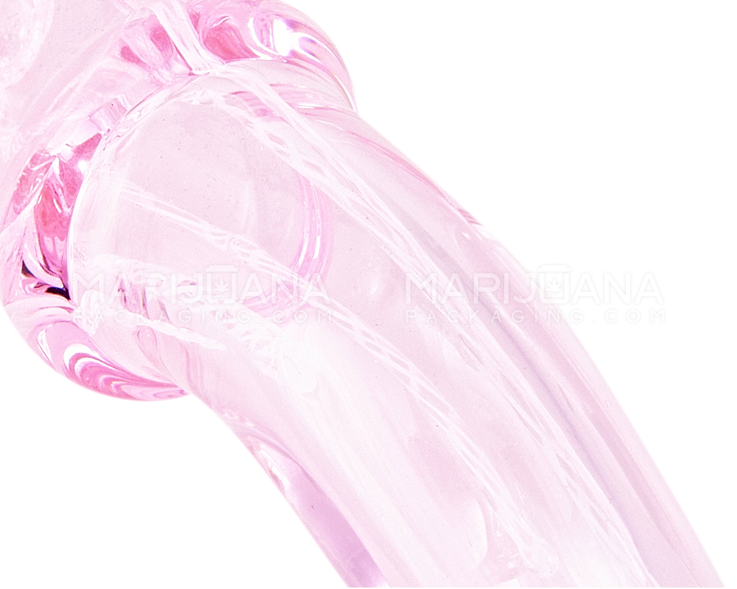 Ringed Sherlock Hand Pipe | 3in Long - Glass - Pink - 3