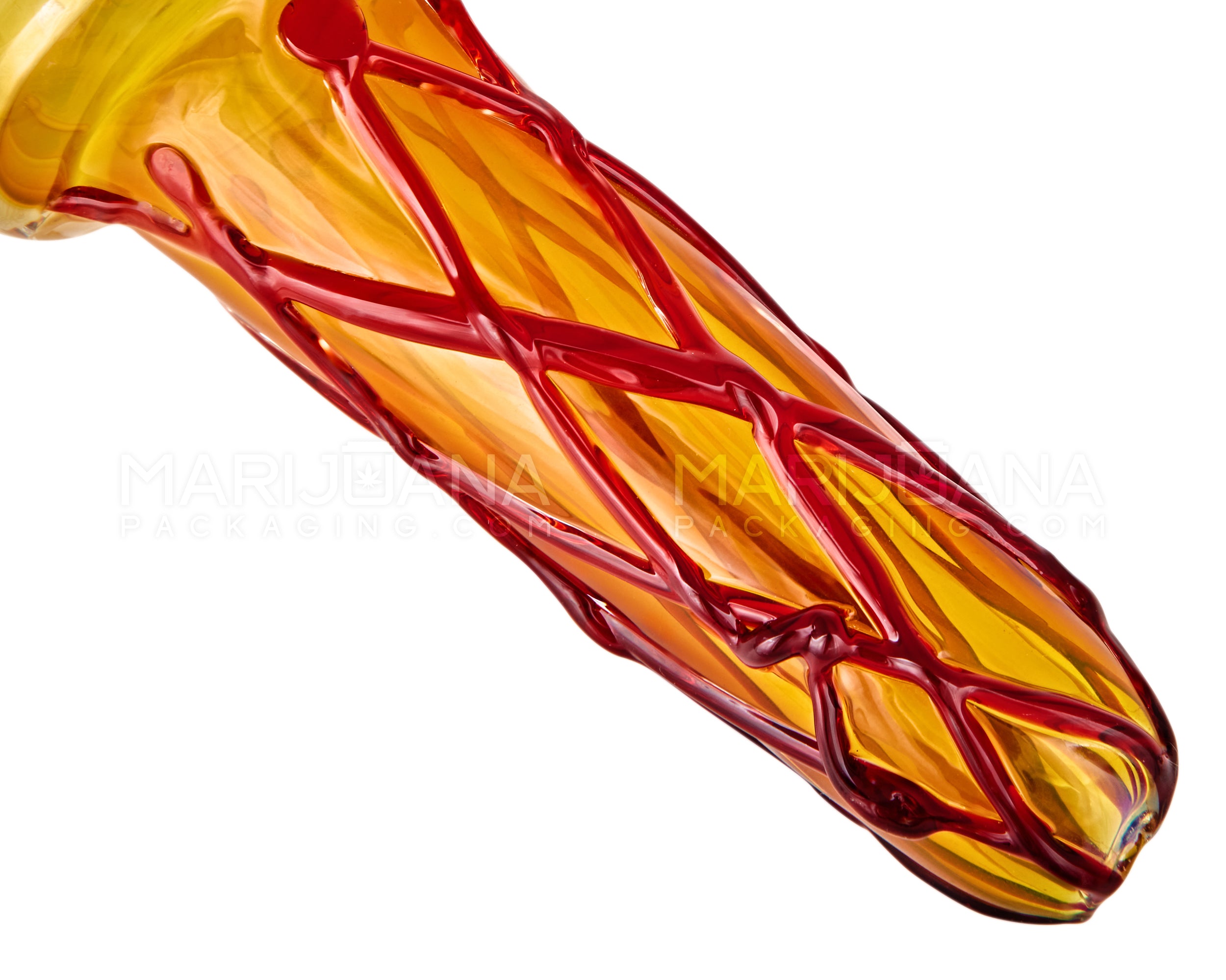Frit & Gold Fumed Ice Cream Cone Hand Pipe w/ Multi Knockers | 6in Long - Thick Glass - Assorted - 4
