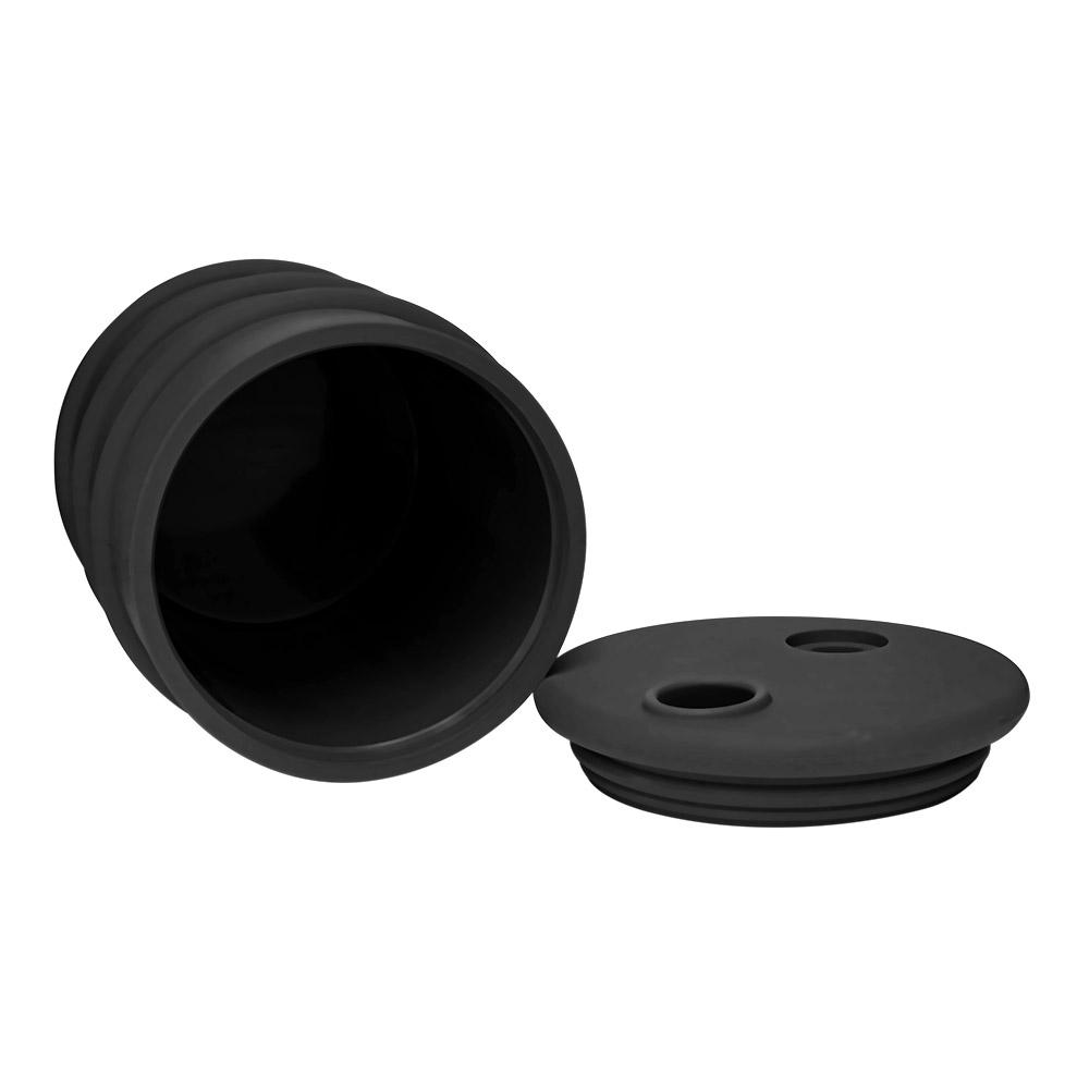 Unbreakable | Oil Can Silicone Water Pipe | 8.5in Tall - Metal Bowl - Black - 5