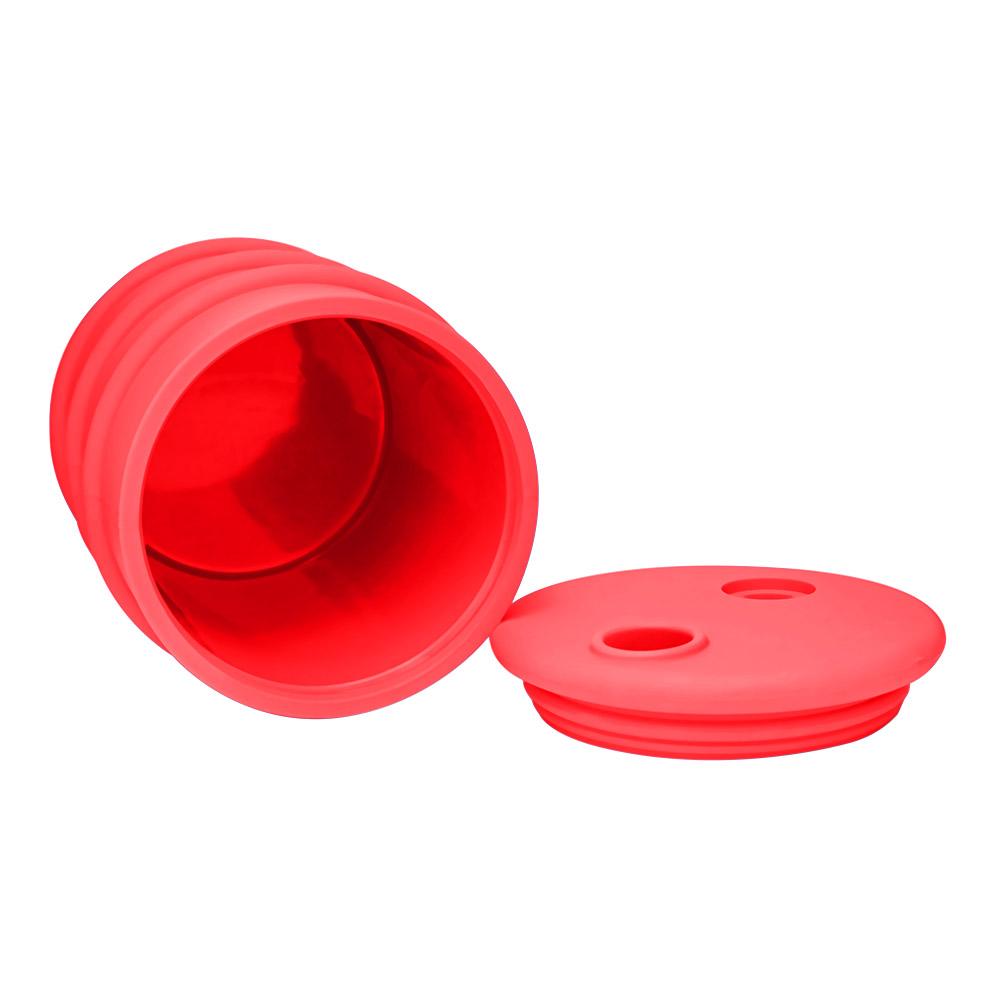 Unbreakable | Oil Can Silicone Water Pipe | 8.5in Tall - Metal Bowl - Red - 5