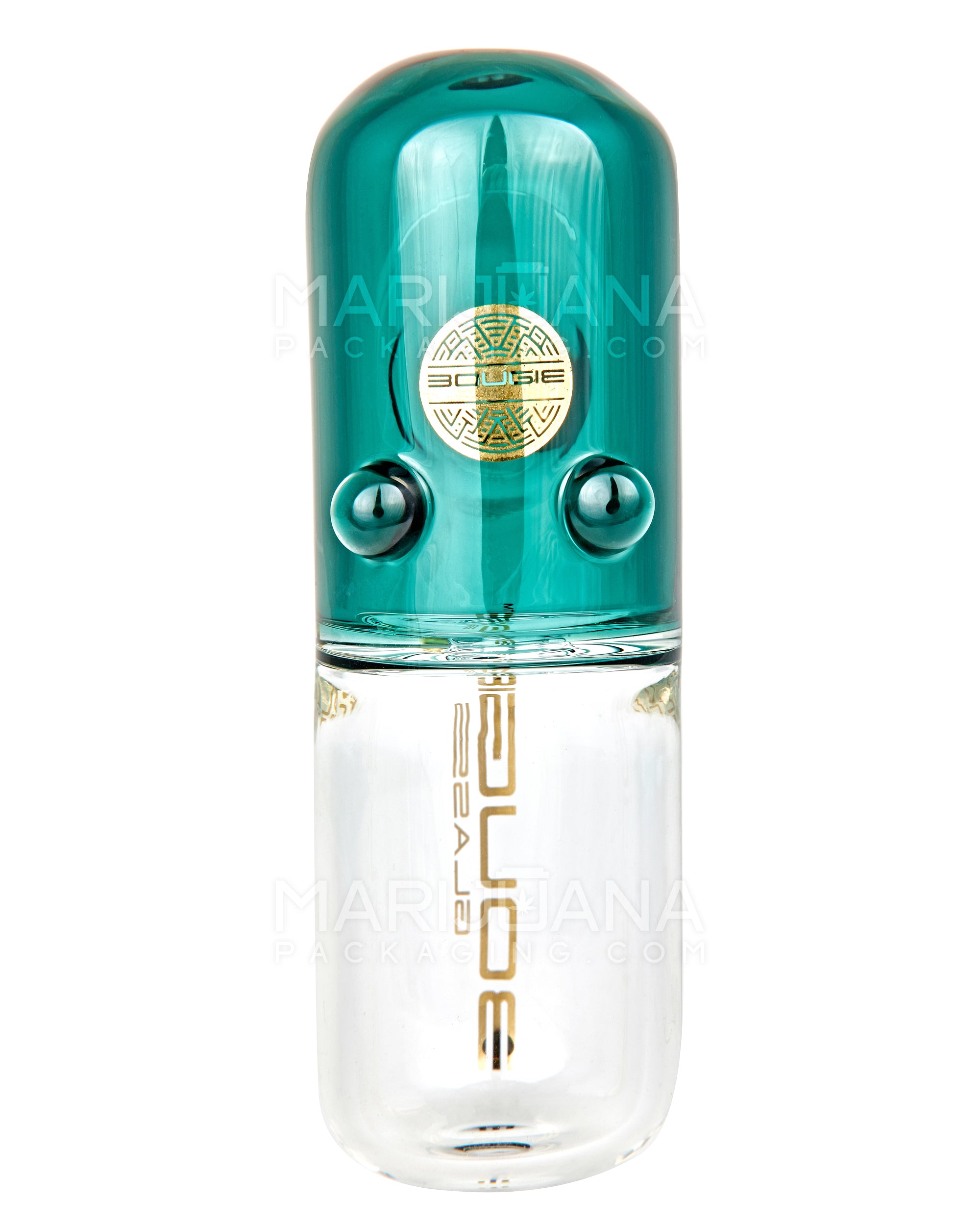 BOUGIE | Pill Steamroller Hand Pipe | 4.5in Long - Glass - Teal - 3
