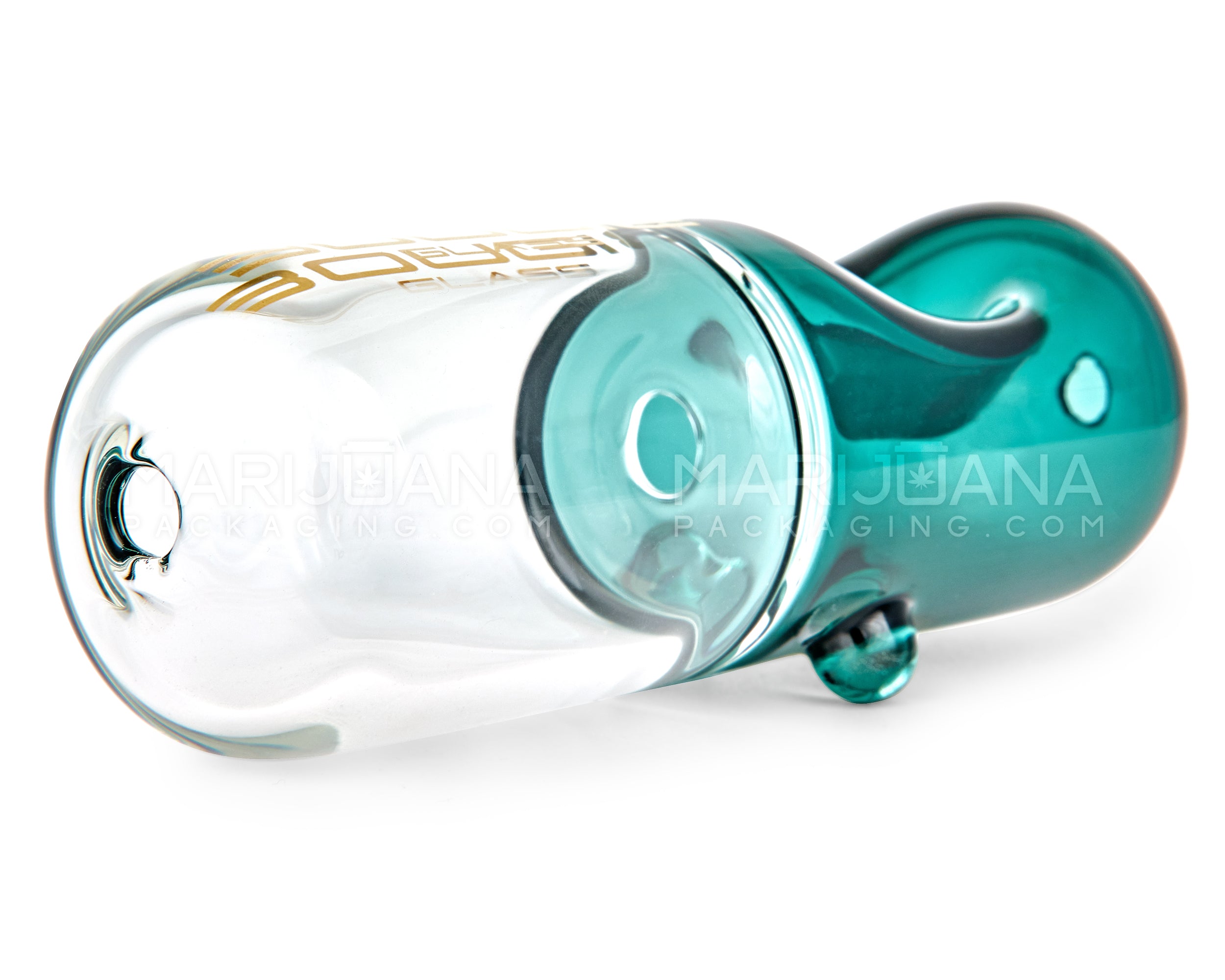 BOUGIE | Pill Steamroller Hand Pipe | 4.5in Long - Glass - Teal - 4