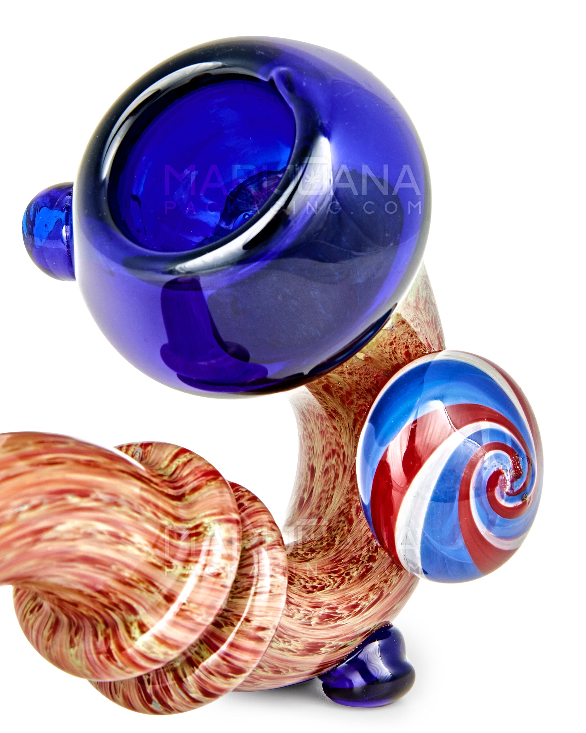 Color Pull Ringed Sherlock Hand Pipe w/ Glass Button | 6.5in Long - Glass - Assorted - 3