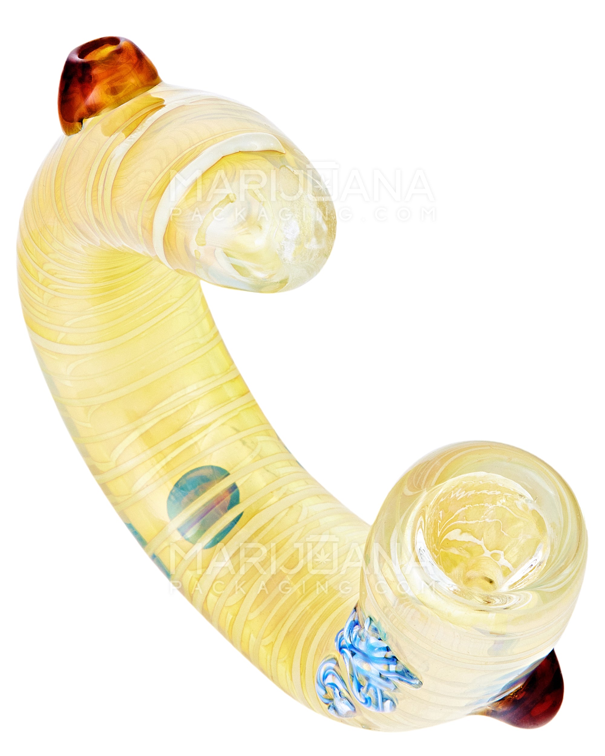 Spiral & Gold Fumed Bracelet Hand Pipe | 4in Long - Glass - Assorted - 1