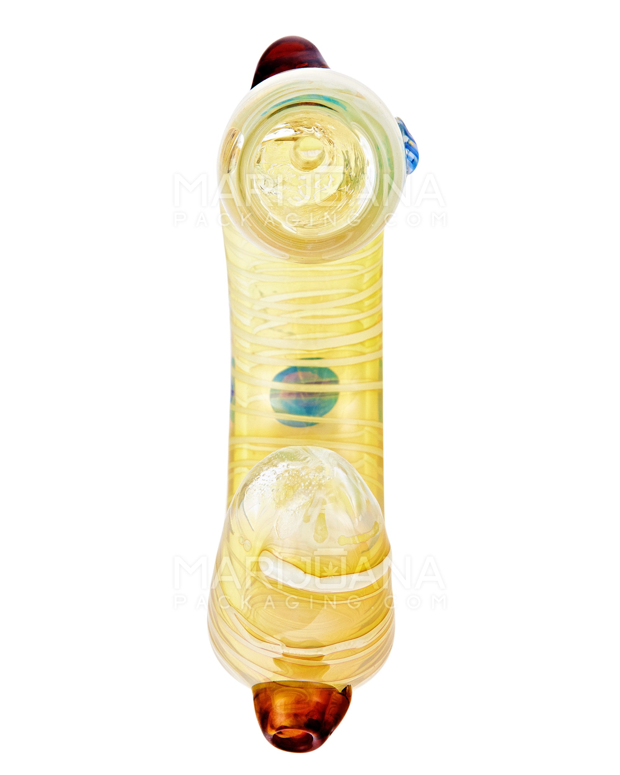 Spiral & Gold Fumed Bracelet Hand Pipe | 4in Long - Glass - Assorted - 2