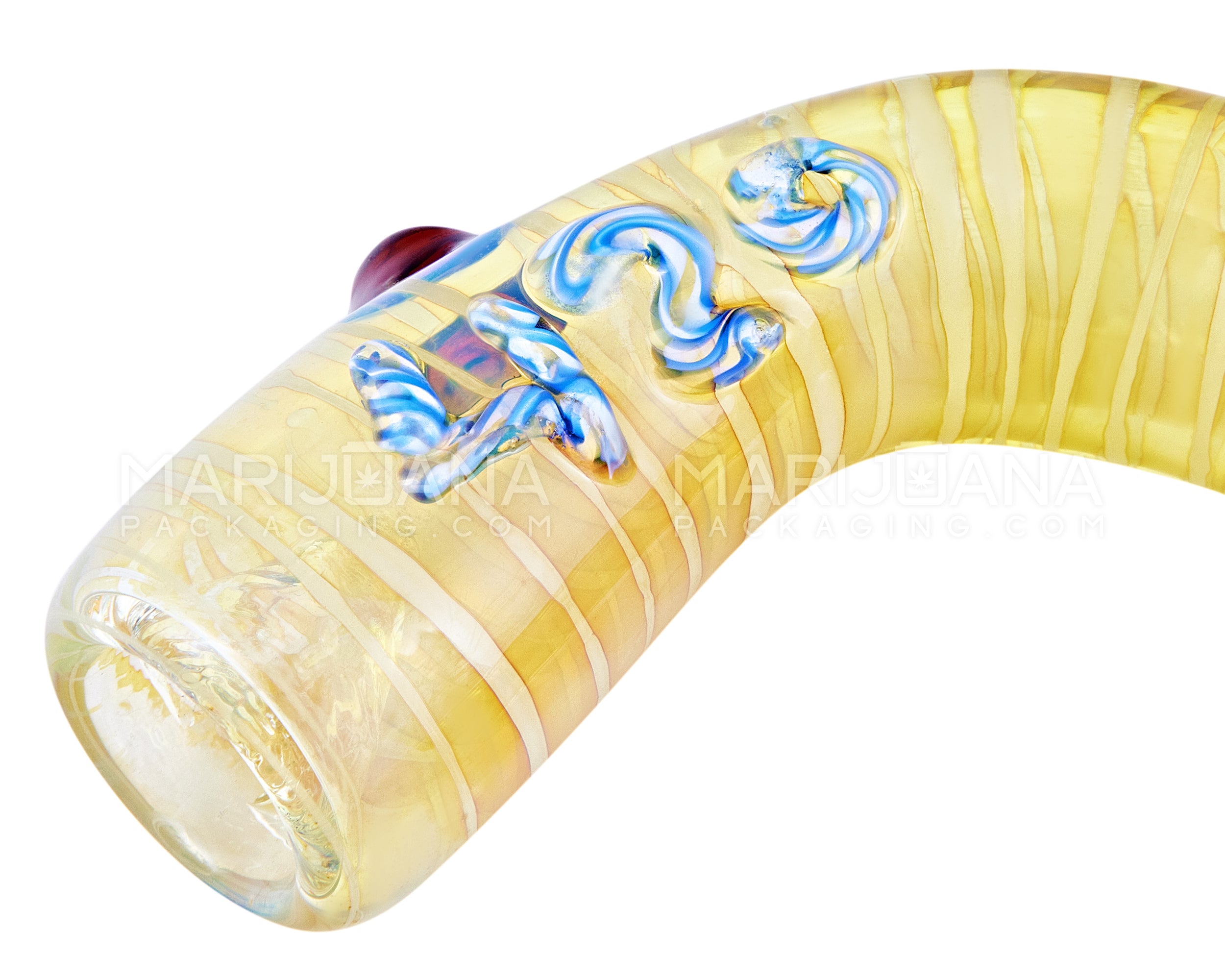 Spiral & Gold Fumed Bracelet Hand Pipe | 4in Long - Glass - Assorted - 4