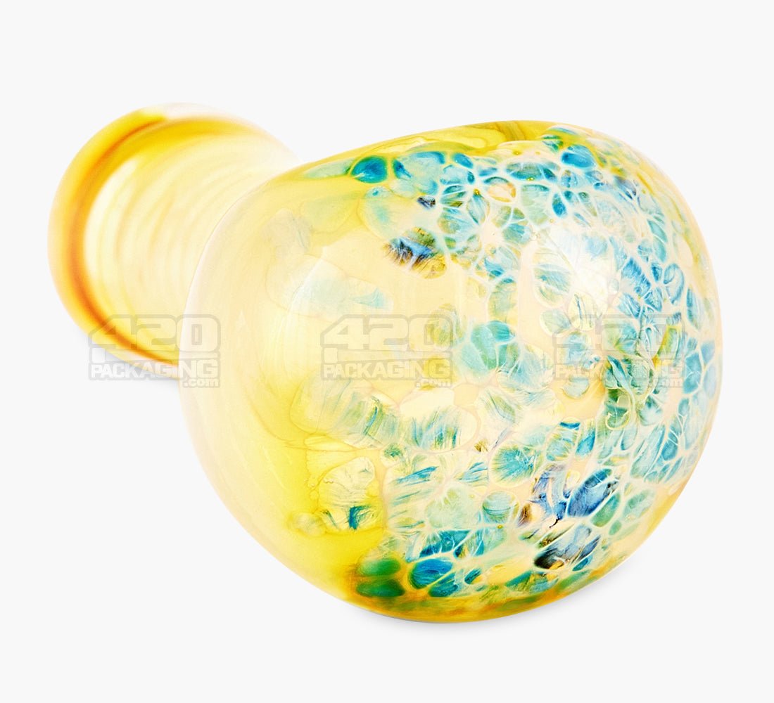 Spiral & Gold Fumed Spoon Hand Pipe w/ Frit | 3.5in Long - Glass - Assorted - 2