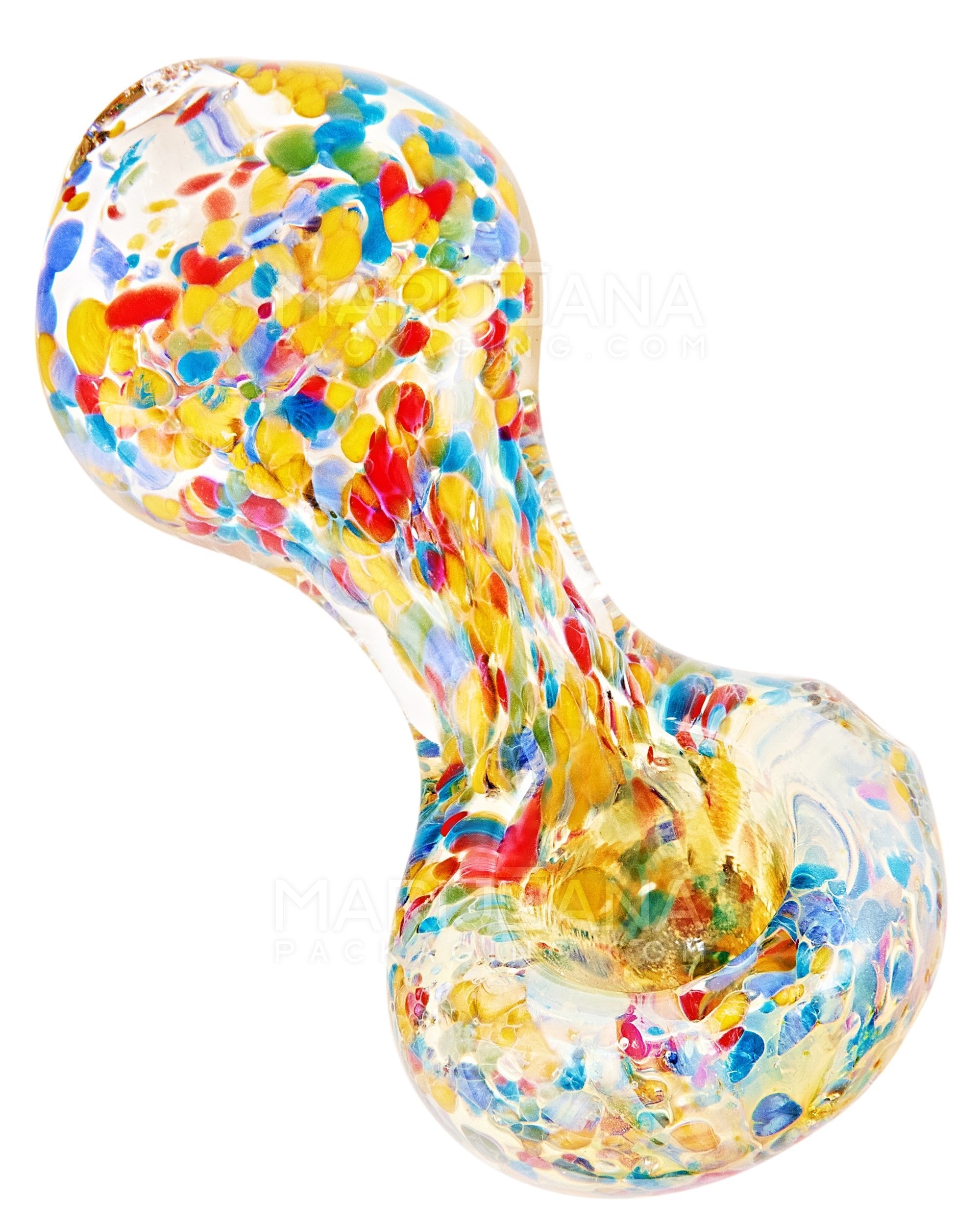 Flat Mouth Frit Spoon Hand Pipe | 3.5in Long - Glass - Assorted - 1