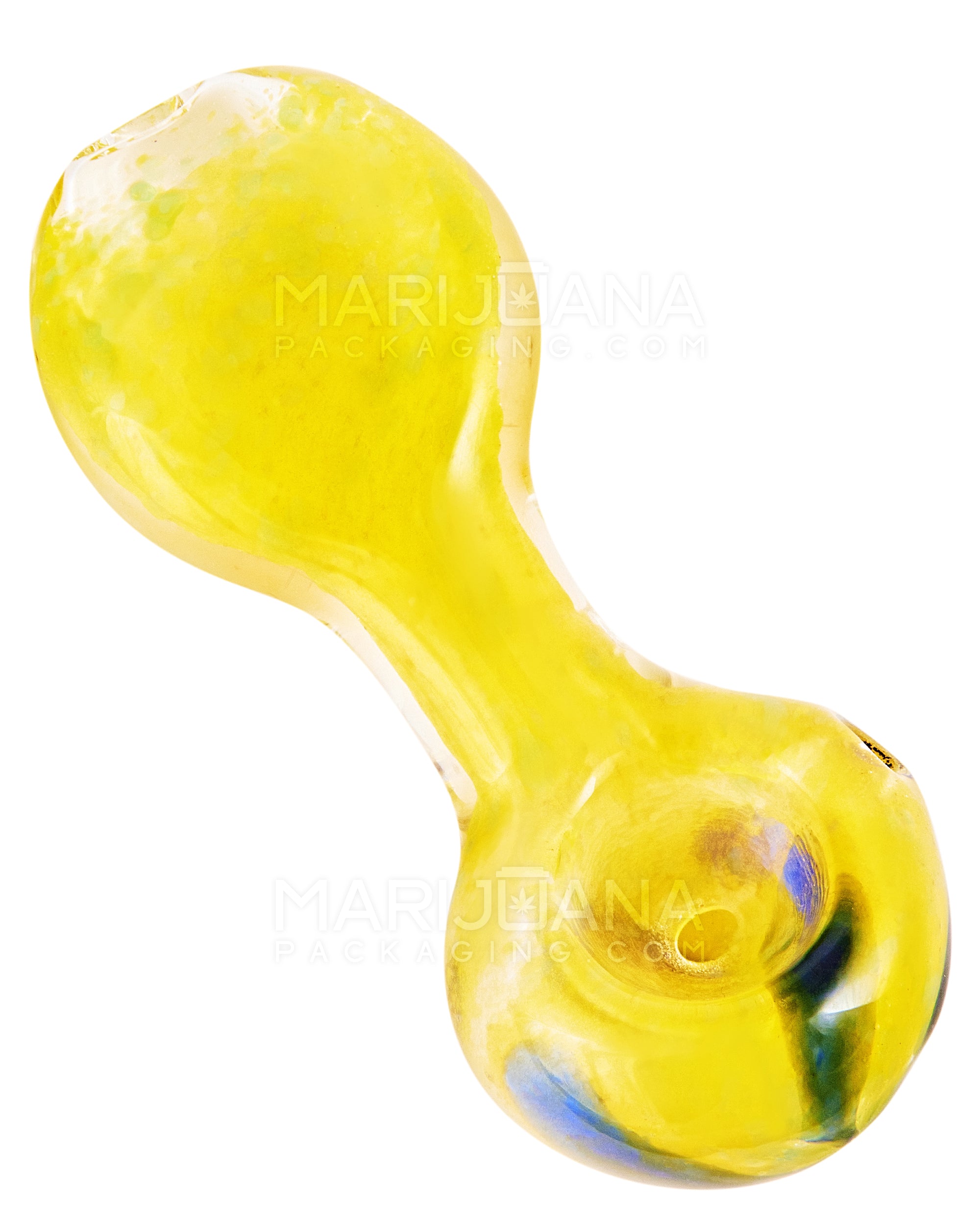 Flat Mouth Frit Spoon Hand Pipe | 3.5in Long - Glass - Assorted - 7