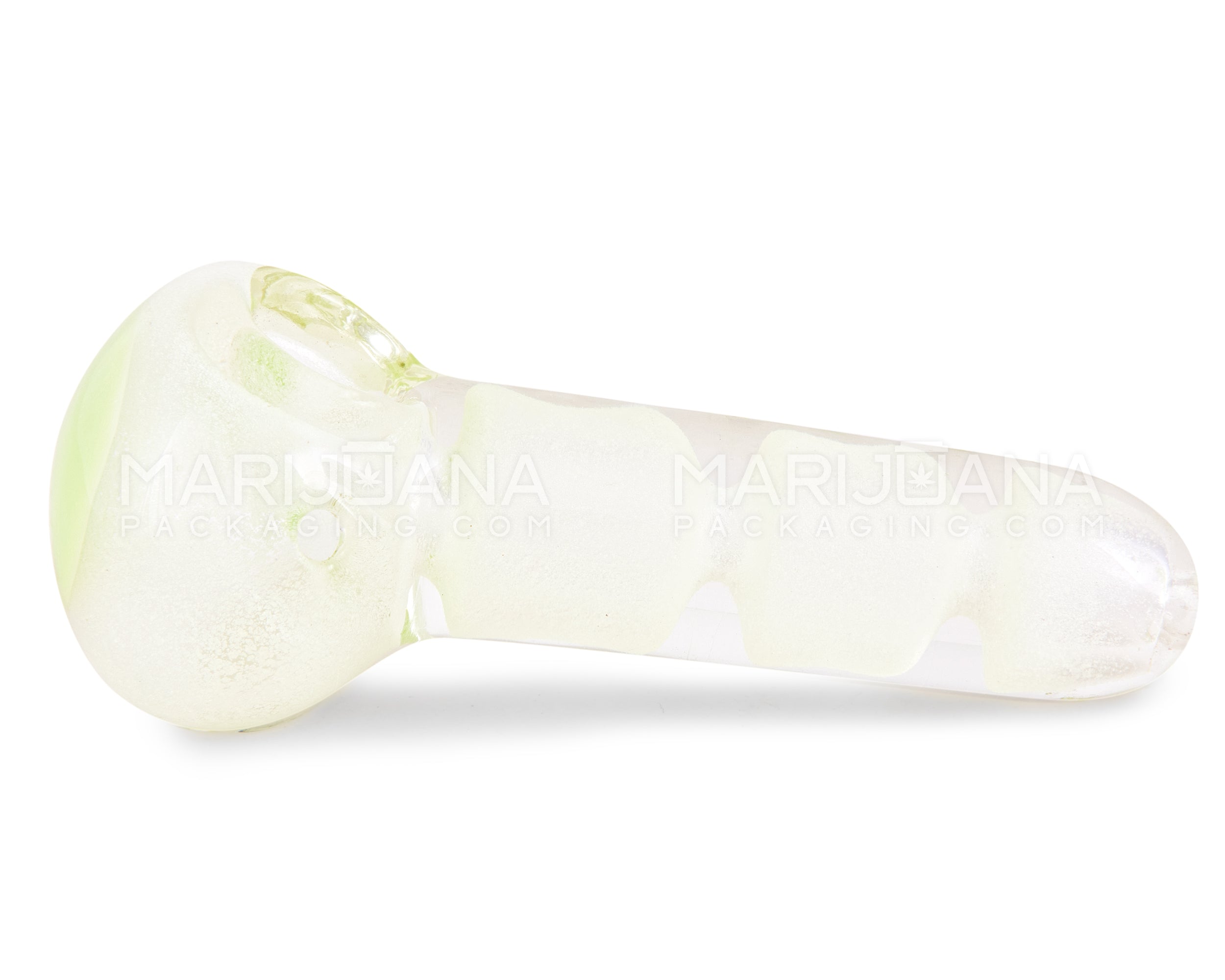 Glow-in-the-Dark | Marshmallow Block Spoon Hand Pipe | 5in Long - Glass - Slime - 5