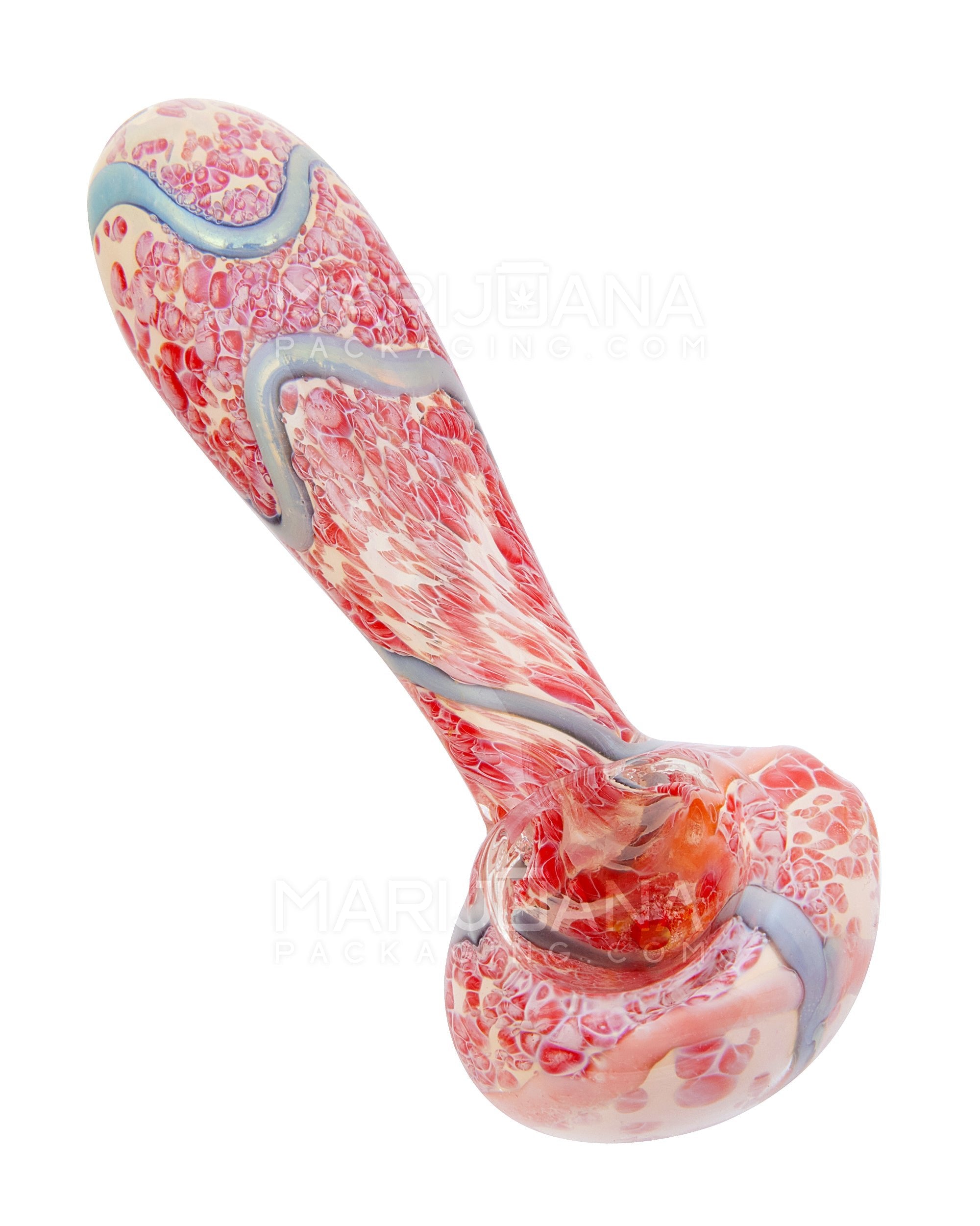 Clear Glass Pink Swirls Hand Pipe Glass Pipe For Sale