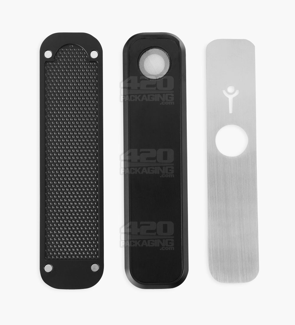 GENIUS PIPE | Classic Top Secret Magnetic Slider Pipe w/ Silver Slider | 6in Long - Metal - Black