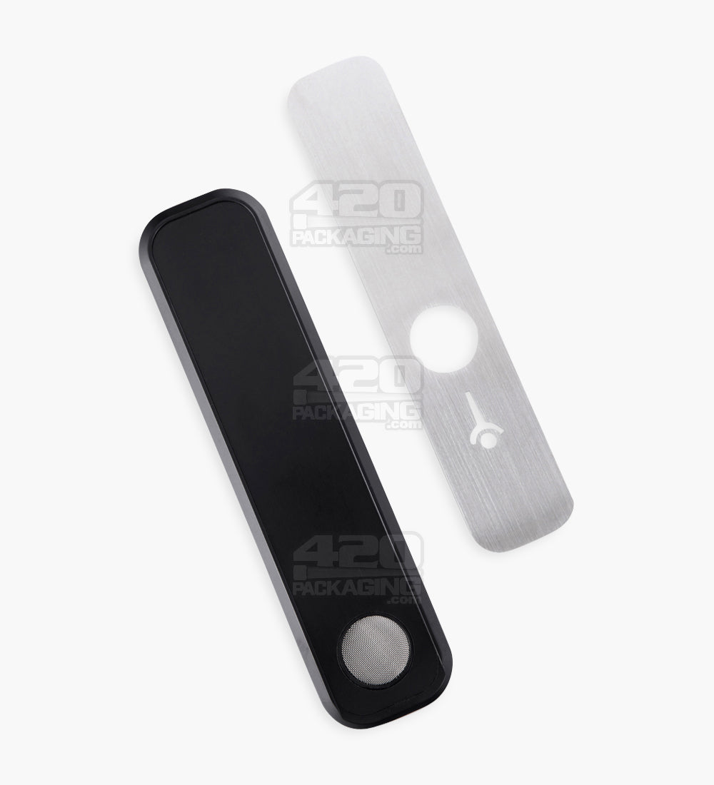 GENIUS PIPE | Classic Top Secret Magnetic Slider Pipe w/ Silver Slider | 6in Long - Metal - Black