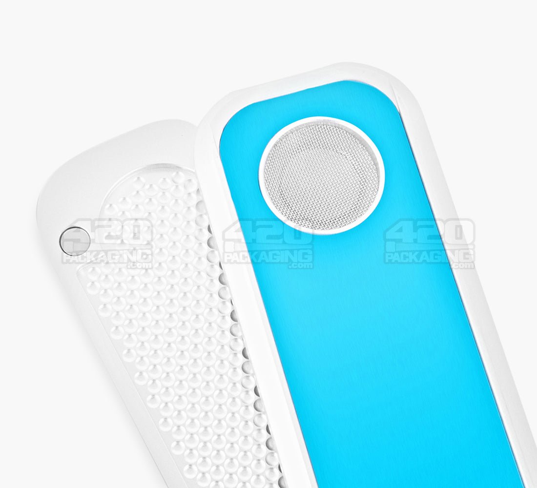 Genius Pipe Ocean Harvest Magnetic Slider Pipe | 6in Long - Metal - Silver & Blue - 7