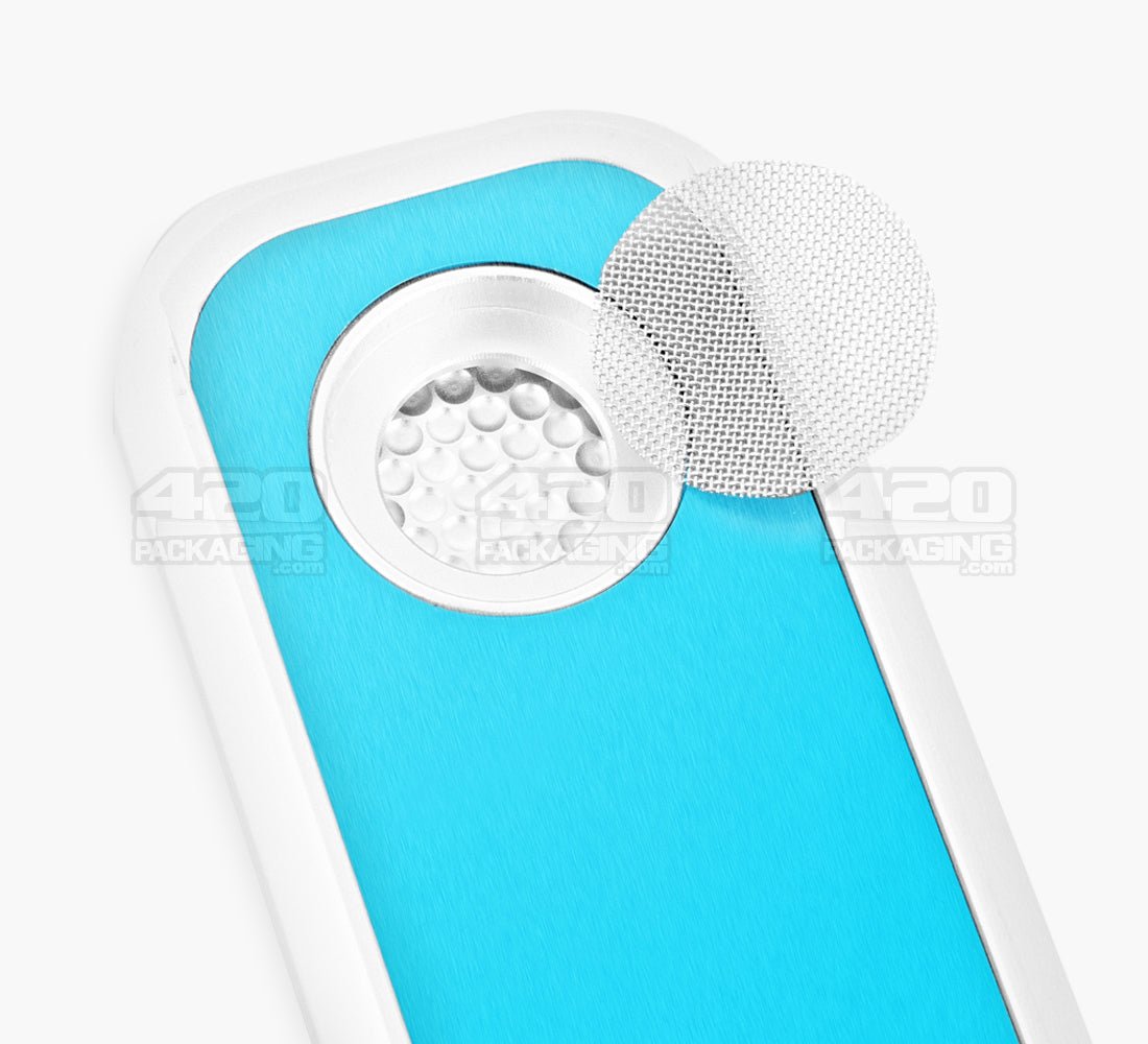 Genius Pipe Ocean Harvest Magnetic Slider Pipe | 6in Long - Metal - Silver & Blue - 6