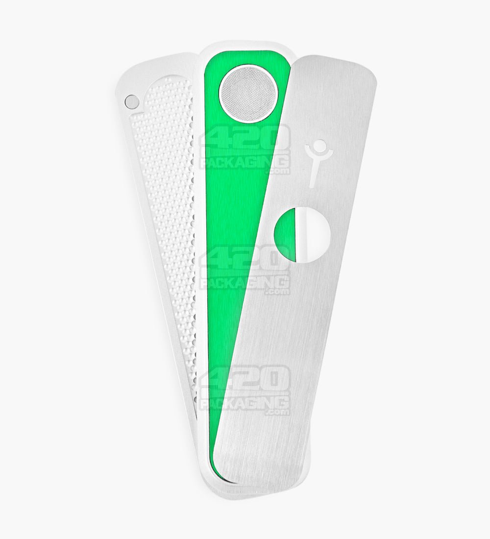 Genius Pipe Liberation Magnetic Slider Pipe | 6in Long - Metal - Silver & Green - 1