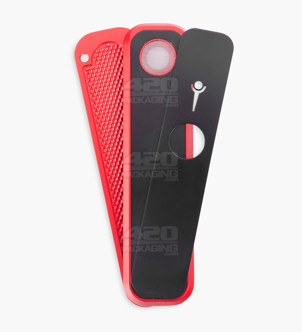 Genius Pipe Velvet Cake Magnetic Slider Pipe | 6in Long - Metal - Black & Red - 1