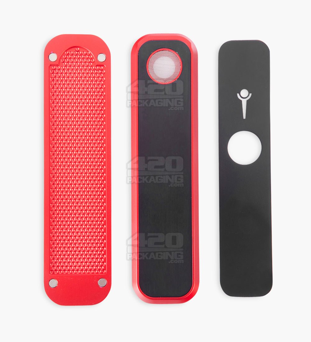 Genius Pipe Velvet Cake Magnetic Slider Pipe | 6in Long - Metal - Black & Red - 2