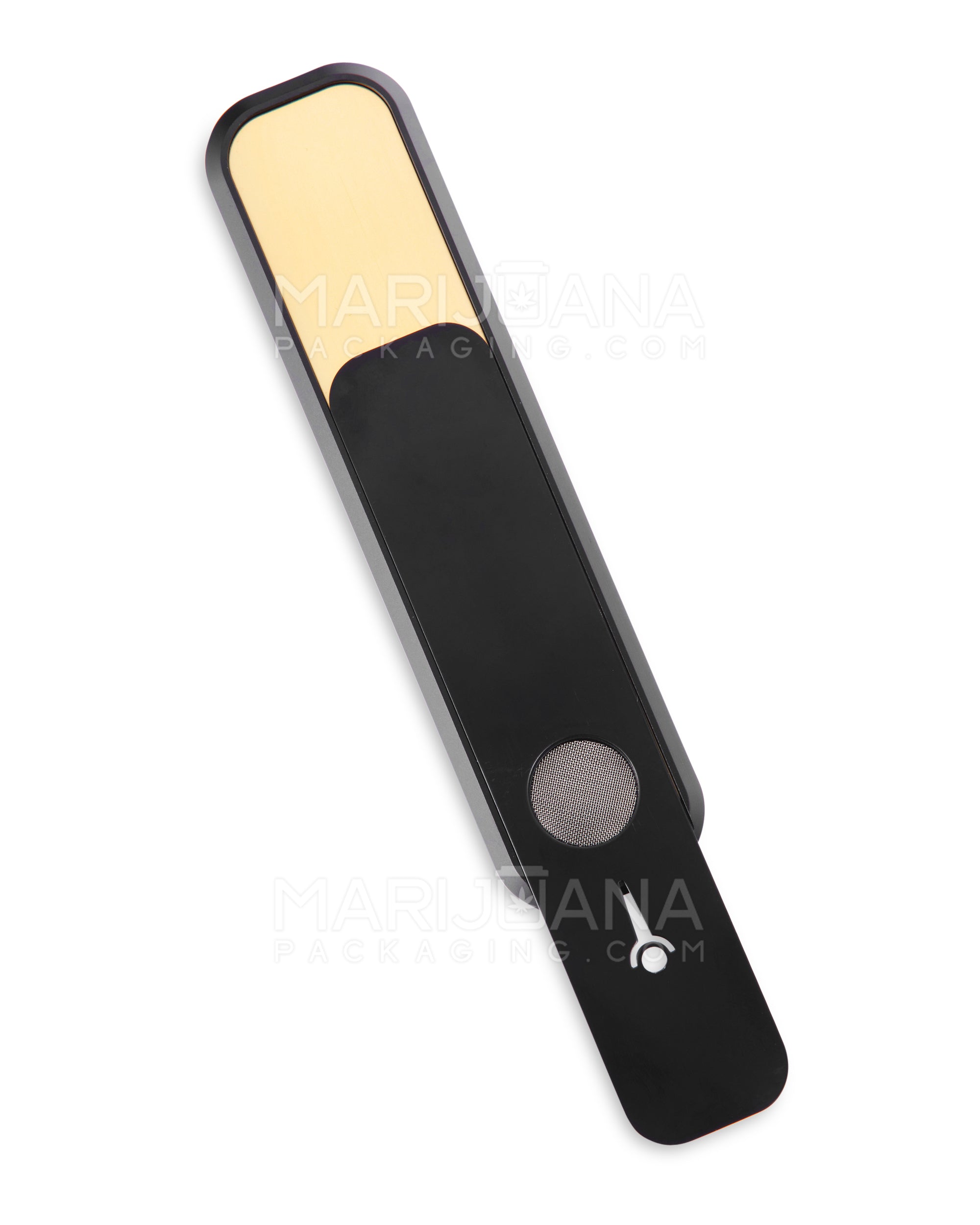 GENIUS PIPE | Classic Color Egyptian Magnetic Slider Pipe w/ Black Slider | 6in Long - Metal - Black & Gold - 4