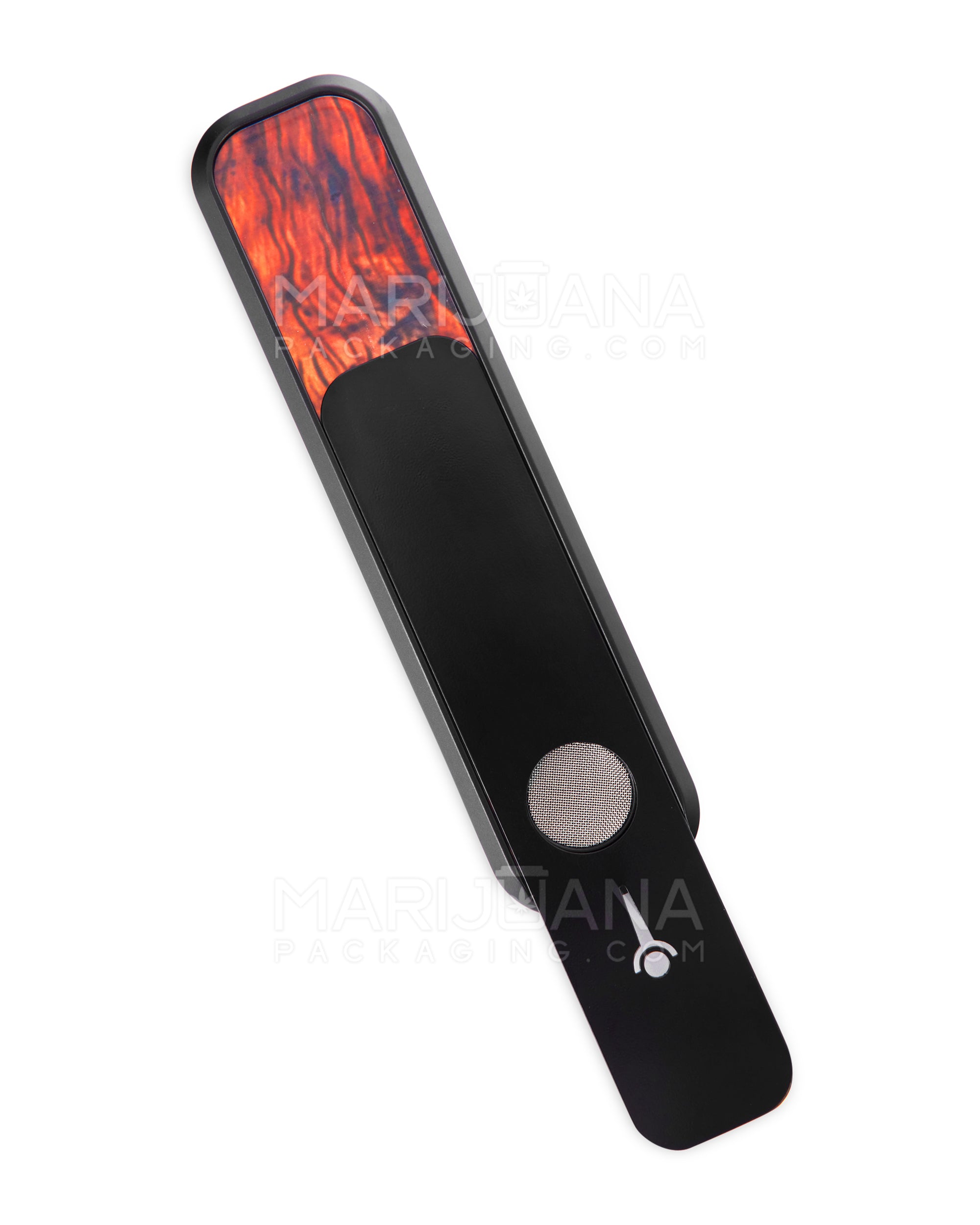 GENIUS PIPE | High Roller Magnetic Slider Pipe w/ Black Slider | 6in Long - Metal - Black & Mahogany - 4